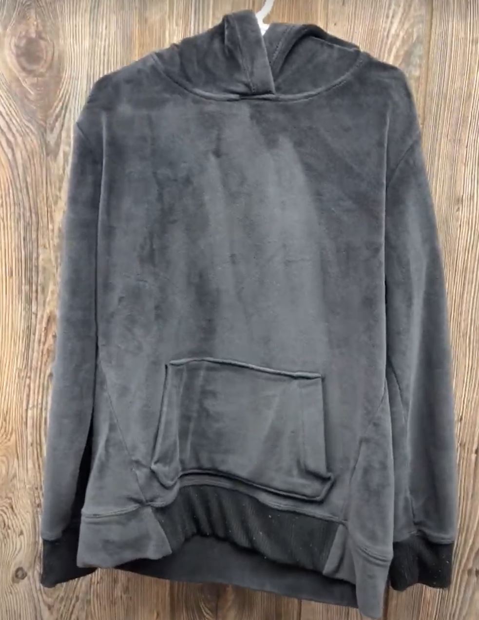 Girl 7/8 Gray Velour Hoodie