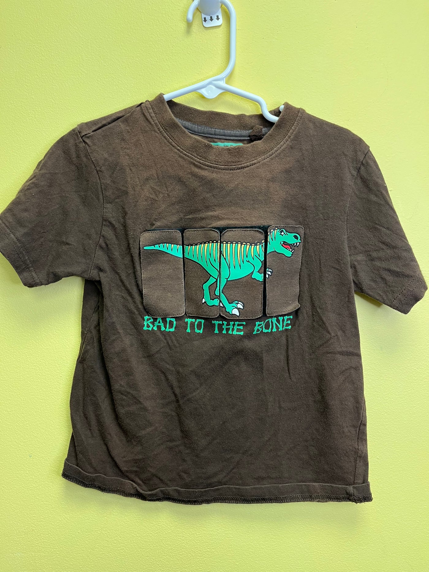 Boys 5 Velcro Dinosaur Short Sleeve Shirt