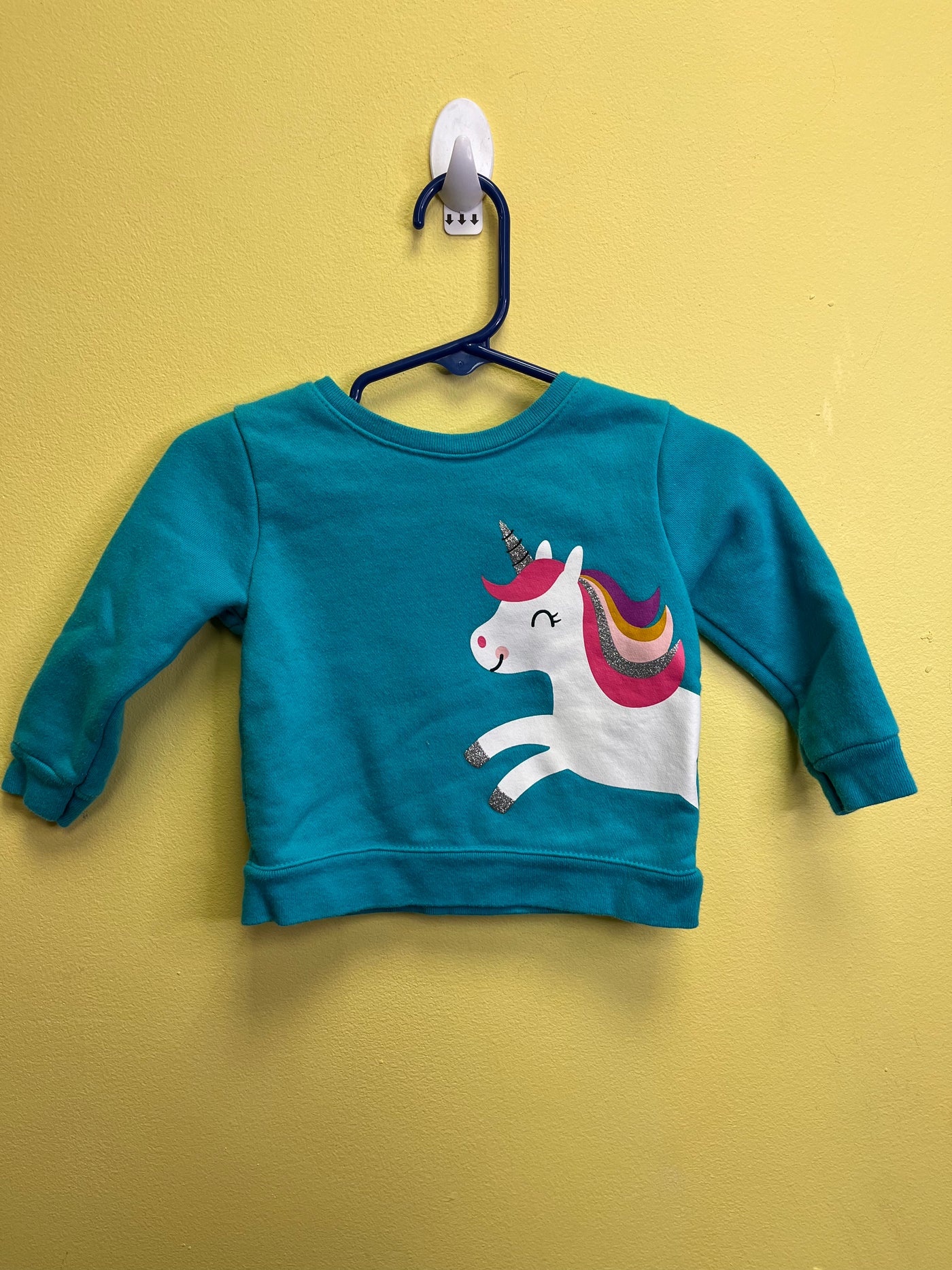 Girl 6-9 mo Blue Unicorn Sweatshirt