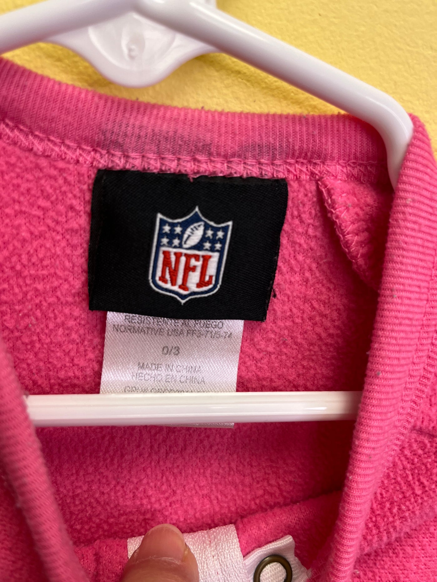 Girls 0-3 mo Pink Steelers Football Zipper Sleeper