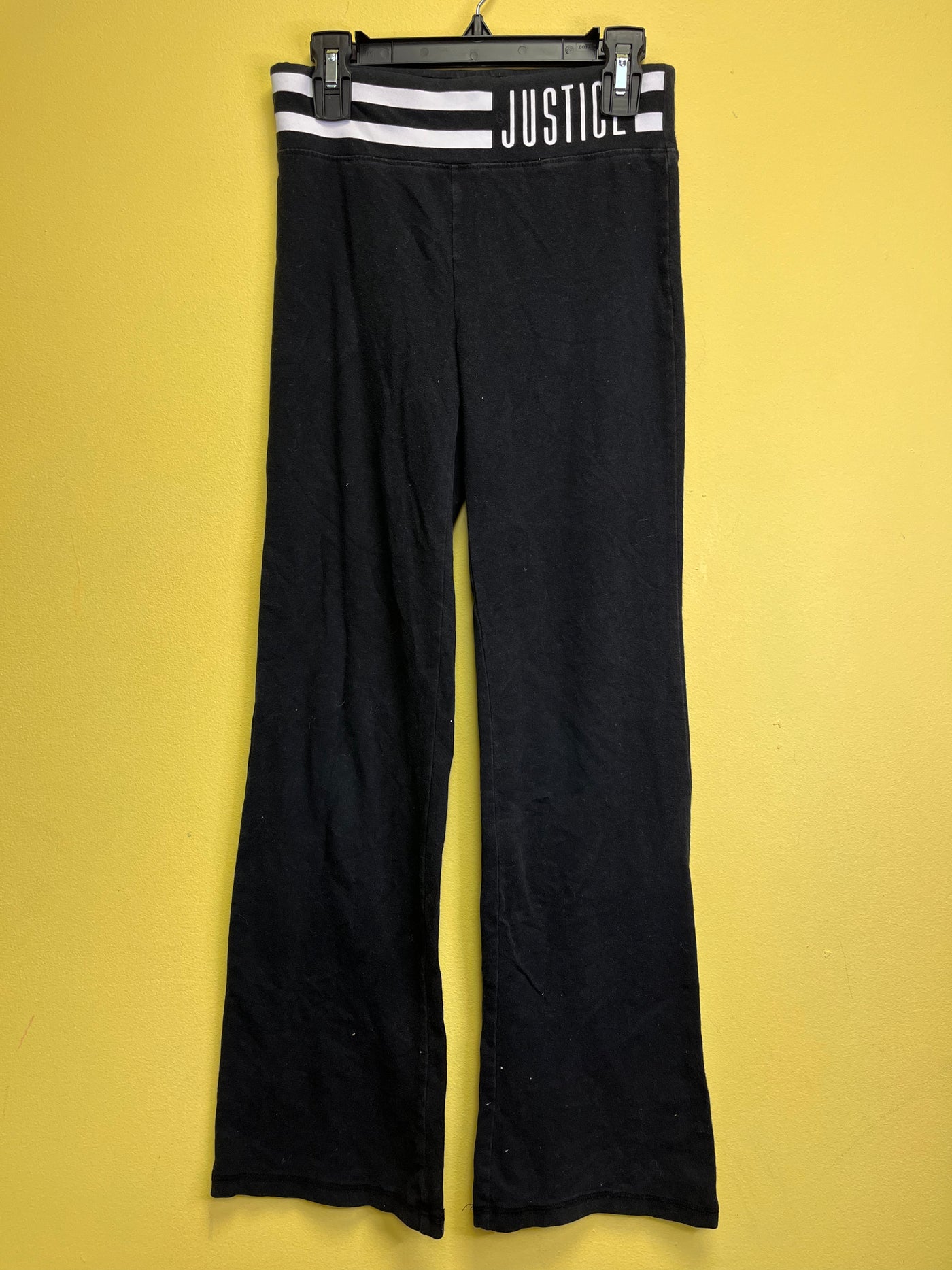 Girls 10 Black Justice Wide Leg Pull On Pants