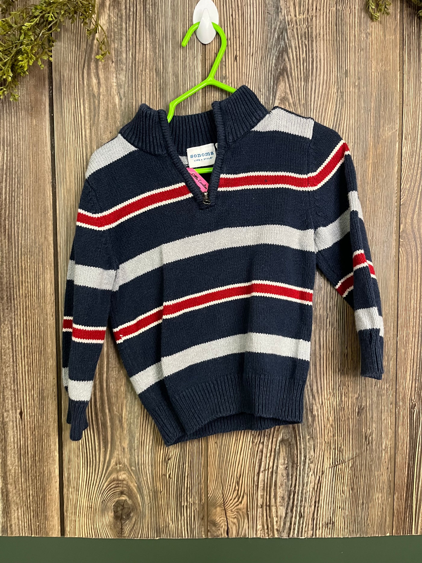 Boys 2T Navy Striped Long Sleeve Sweater