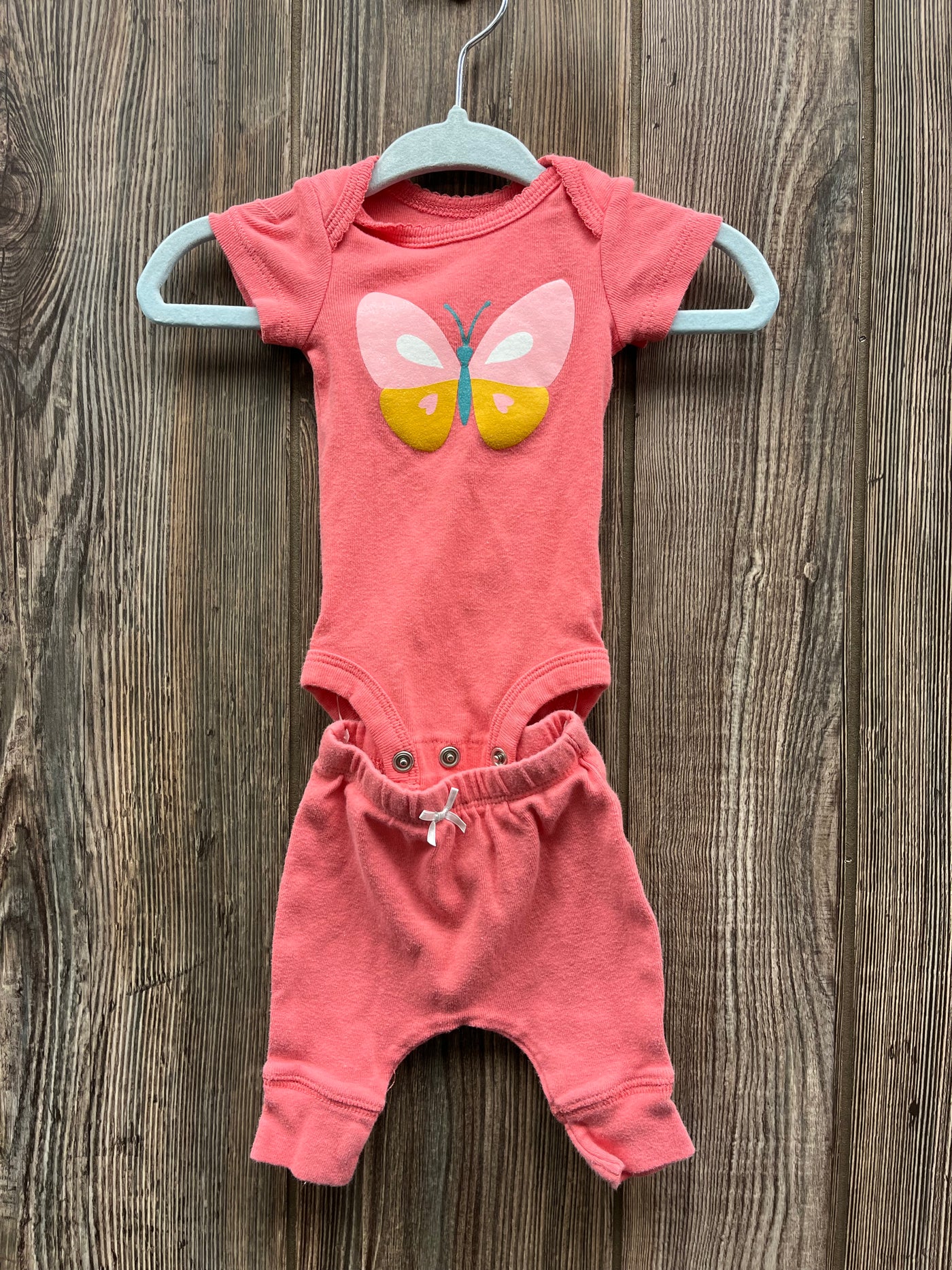 Girl Preemie Pink Butterfly Outfit