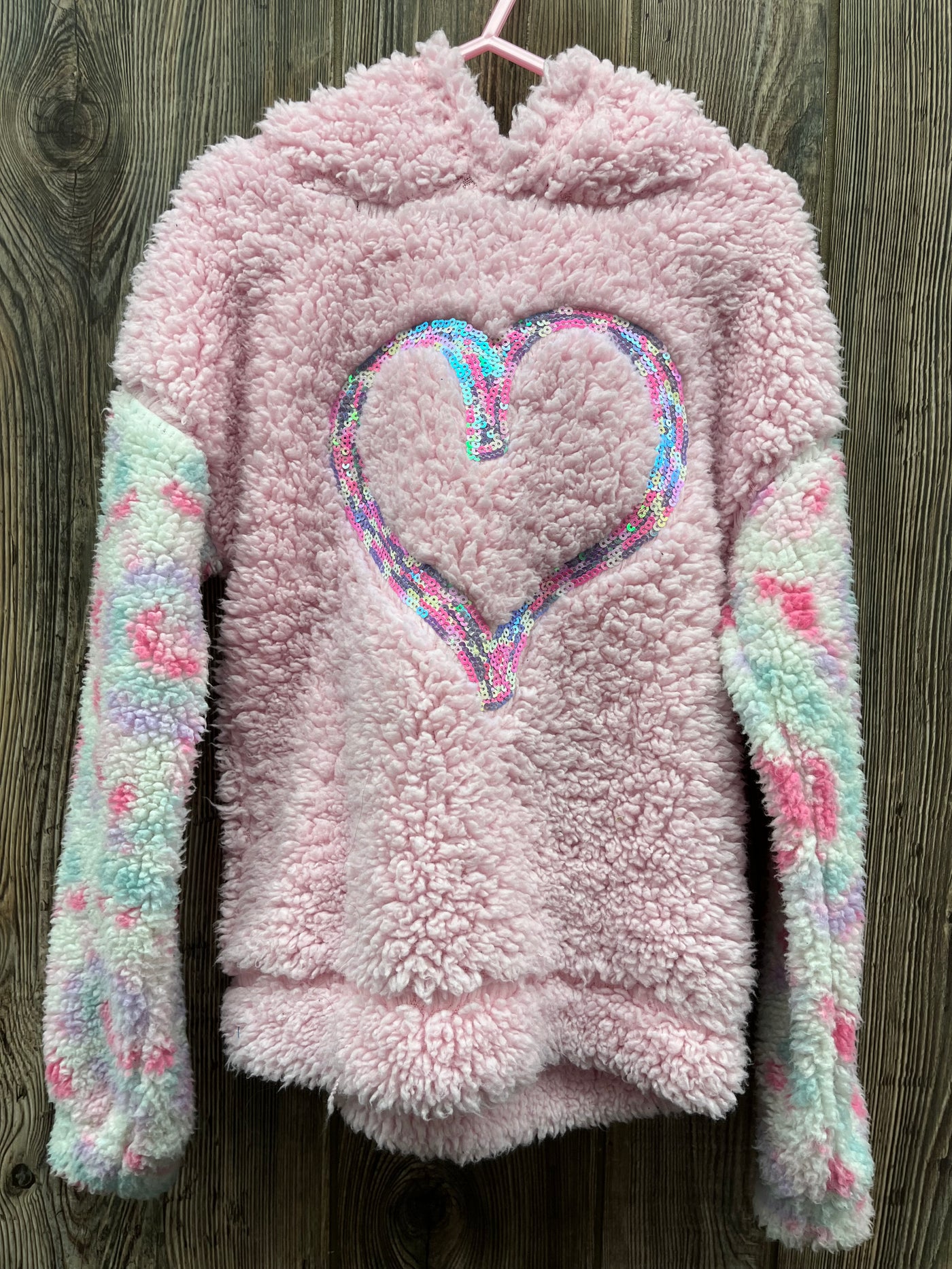 Girl 7/8 Pink Hoodie with Heart