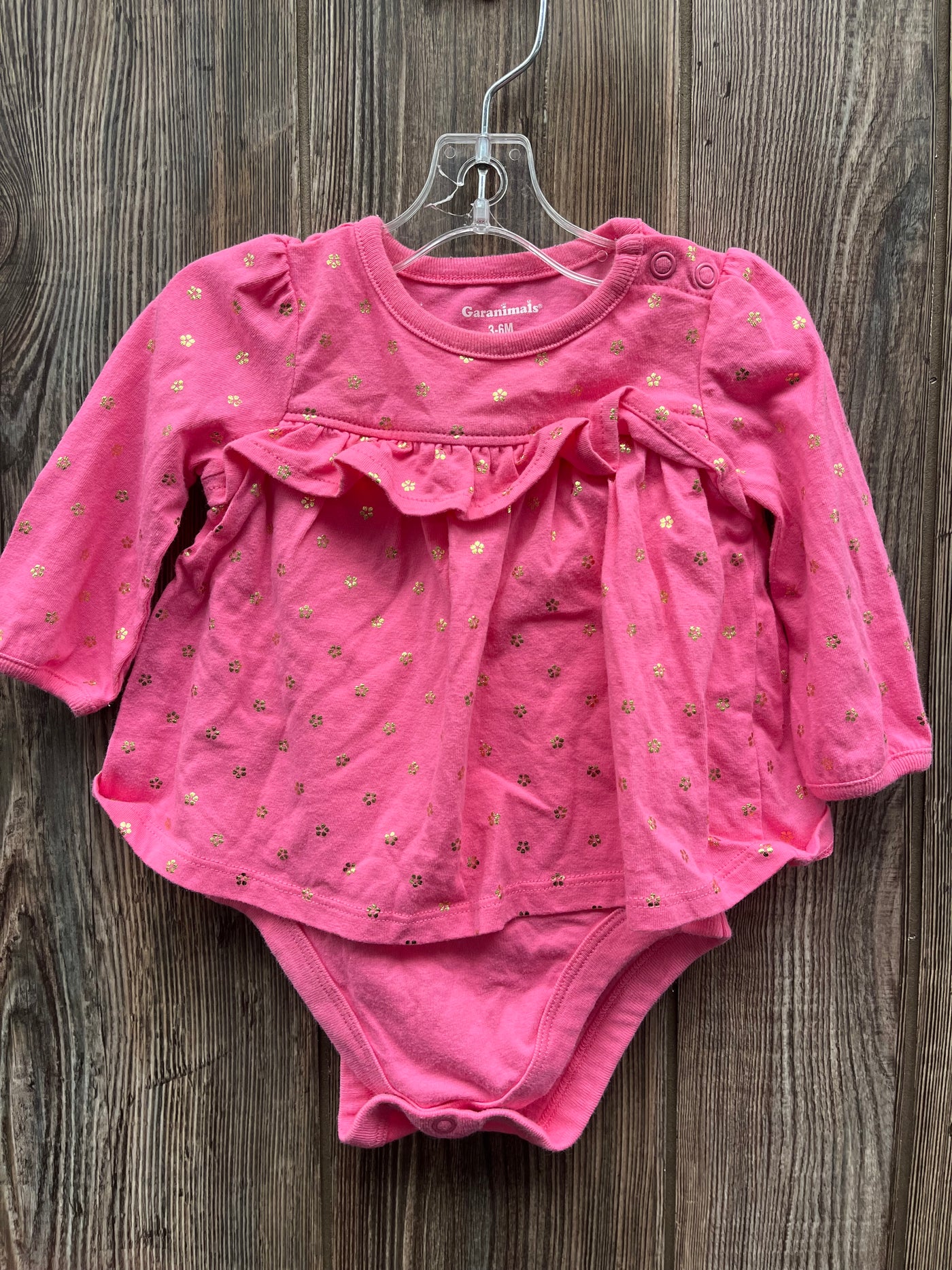 Girl 3-6 mo Pink Long Sleeve Onesie