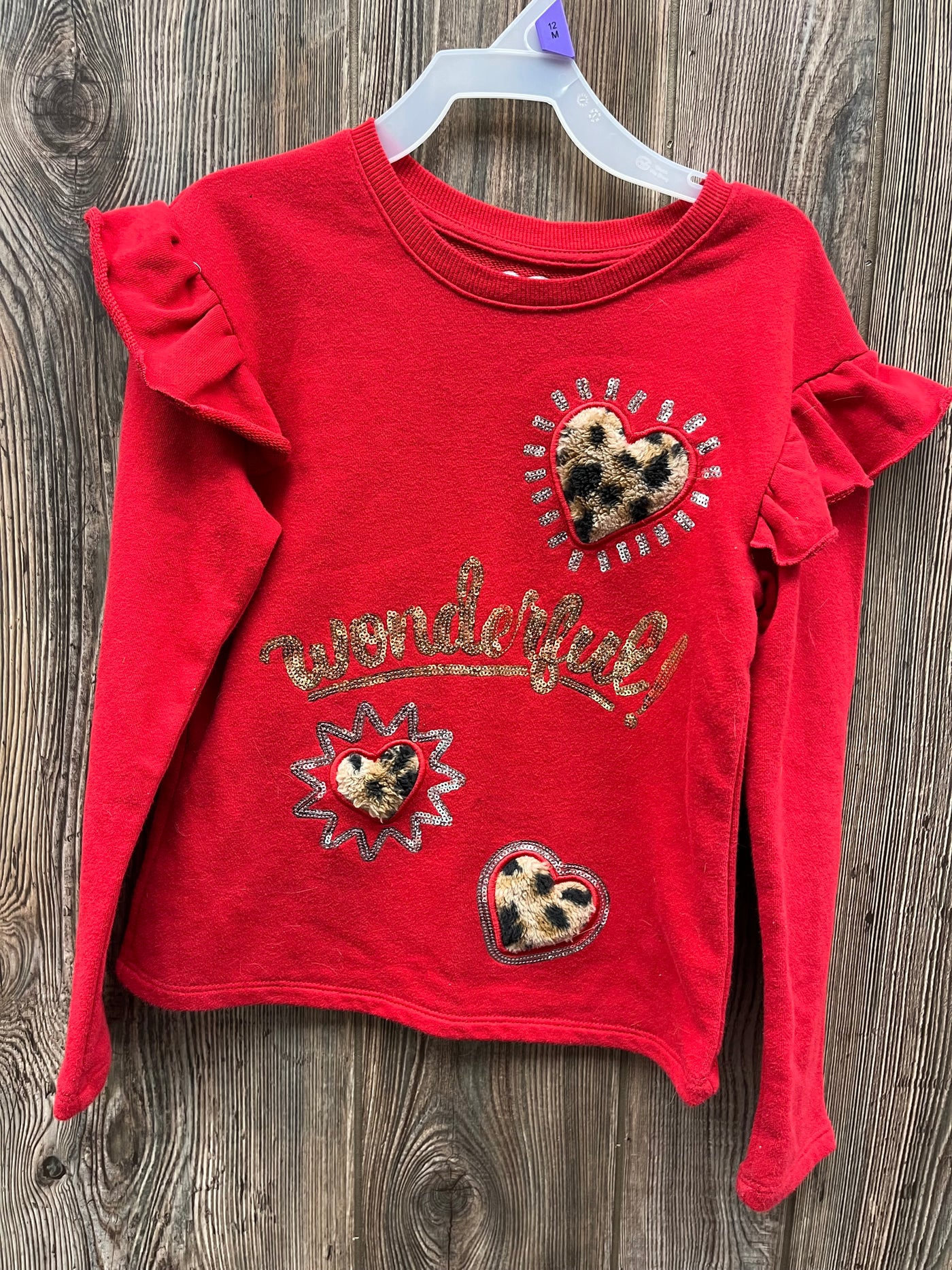 Girls 7 Awesome Sweater with Cheetah Hearts