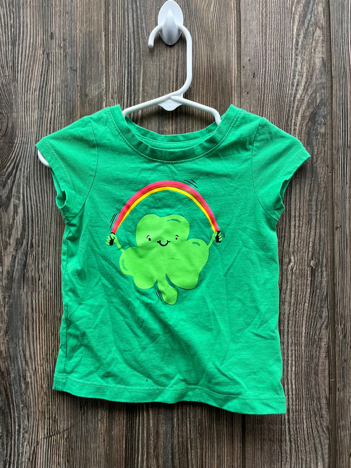 Girl 18 mo Shamrock with Rainbow Shirt