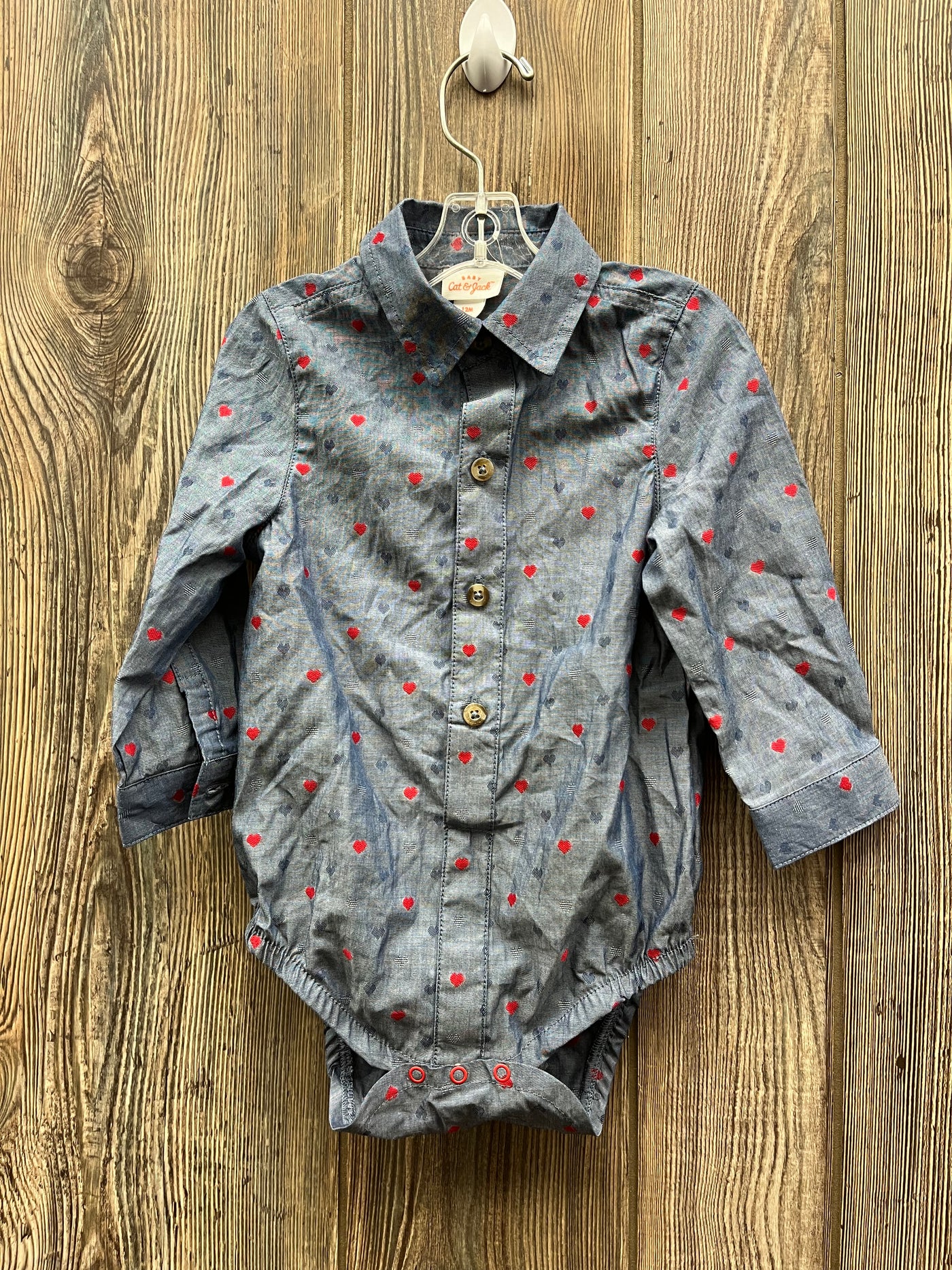 Boys 12 mo Collared Onesie with Hearts