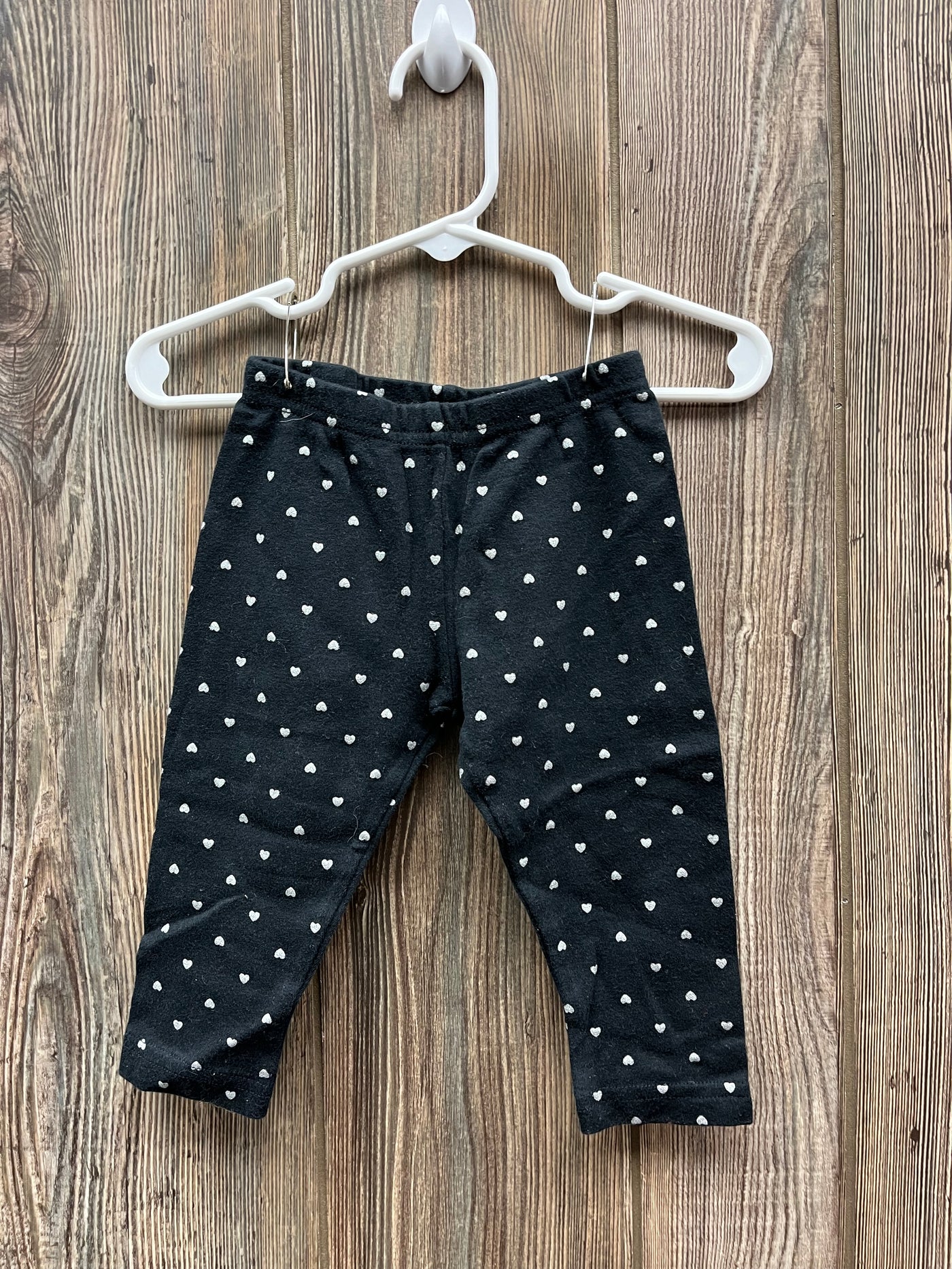 Girls 6-9 mo Black Pants with Hearts