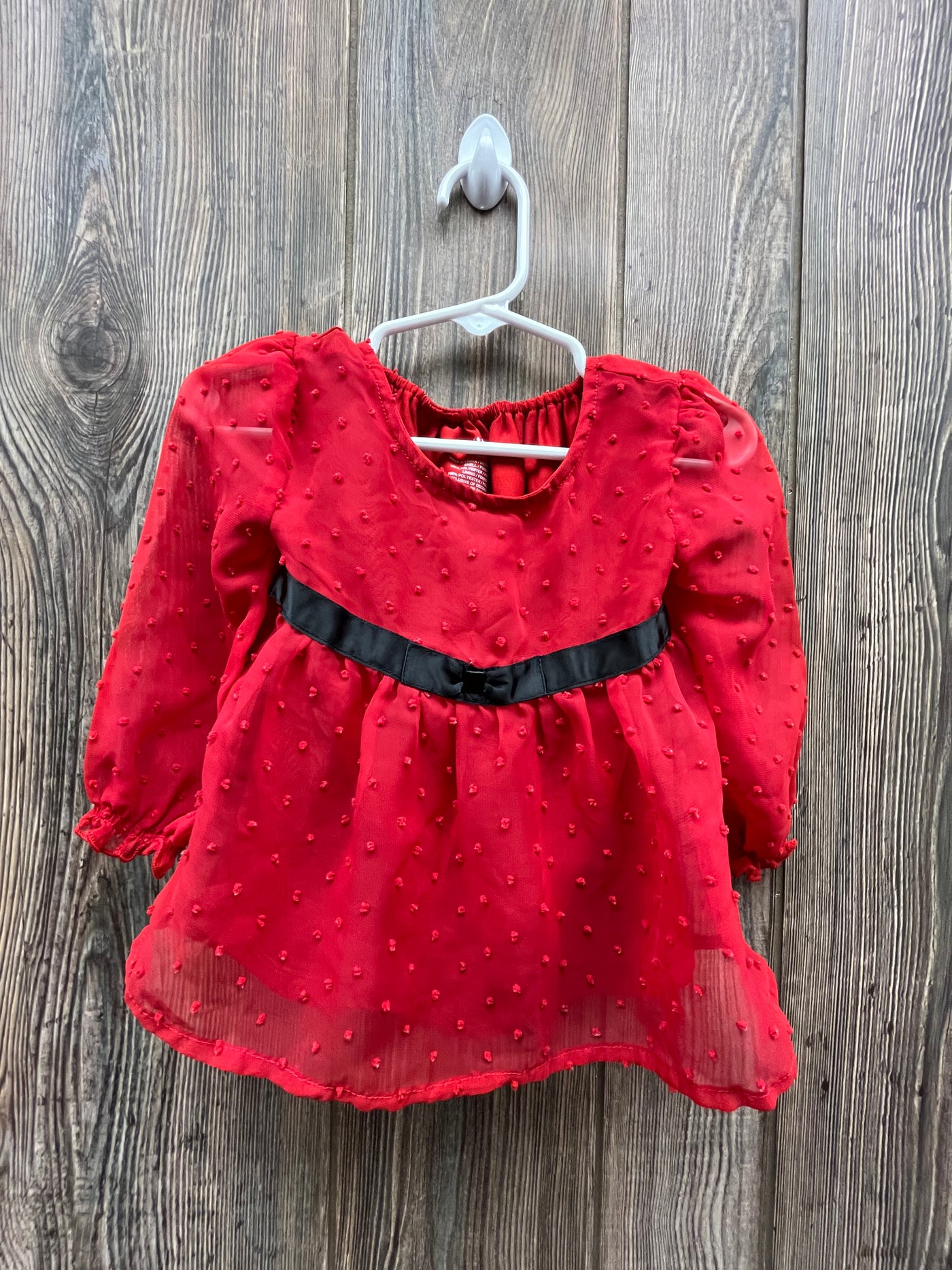 Girl 12 mo Red Long Sleeve Shirt