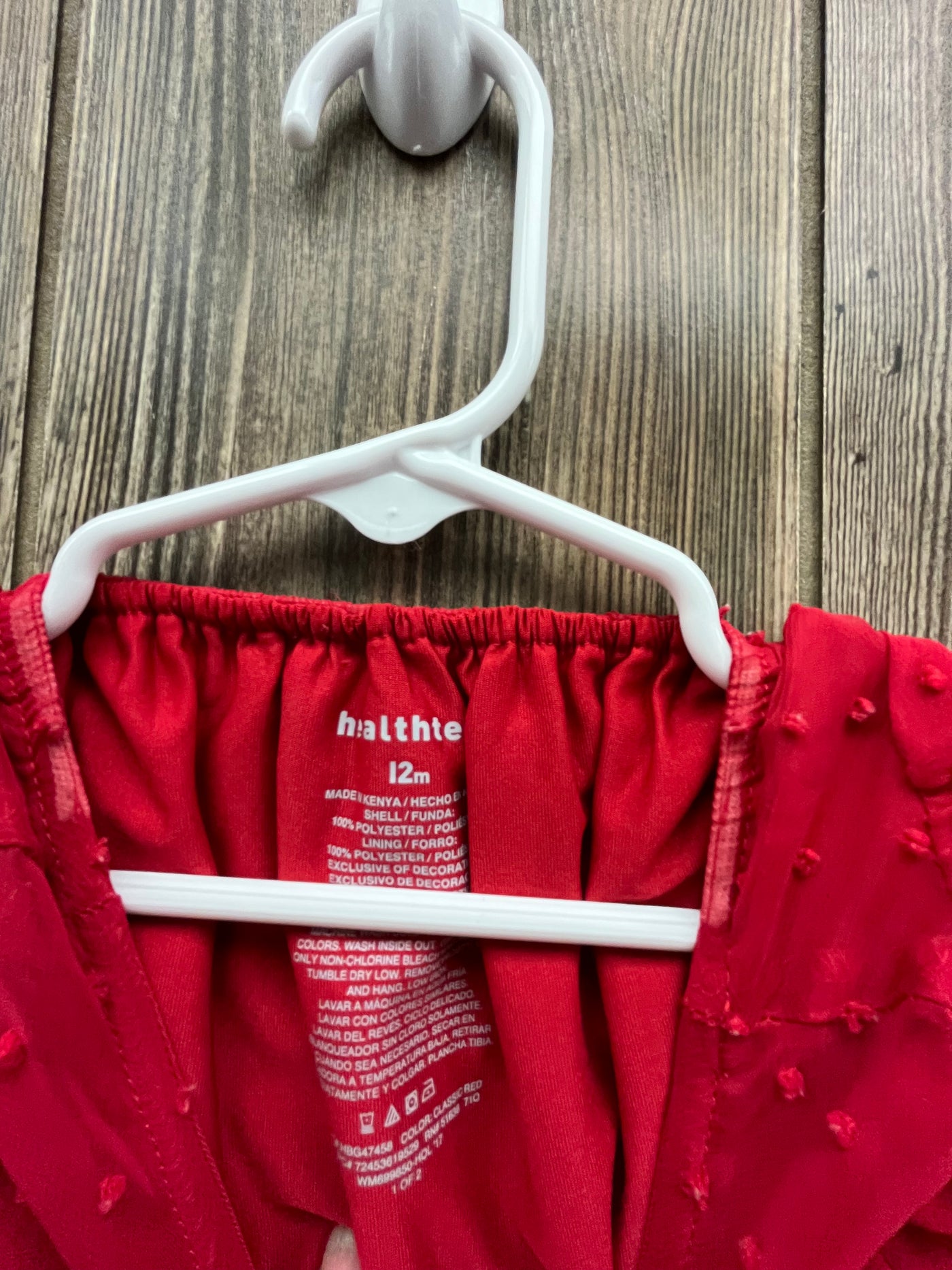 Girl 12 mo Red Long Sleeve Shirt