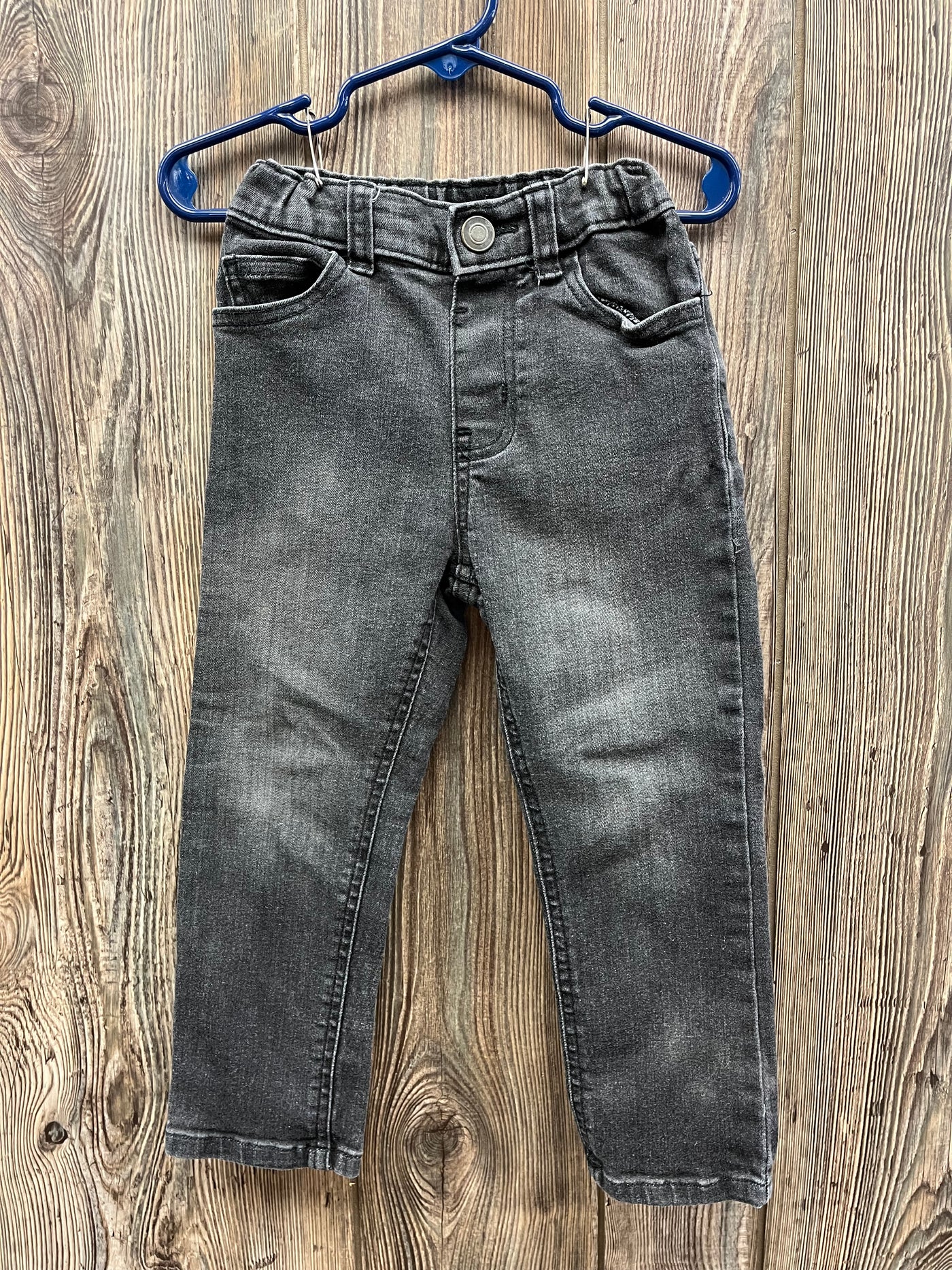 Girls 4T Black Faded Jeans Zip and Button