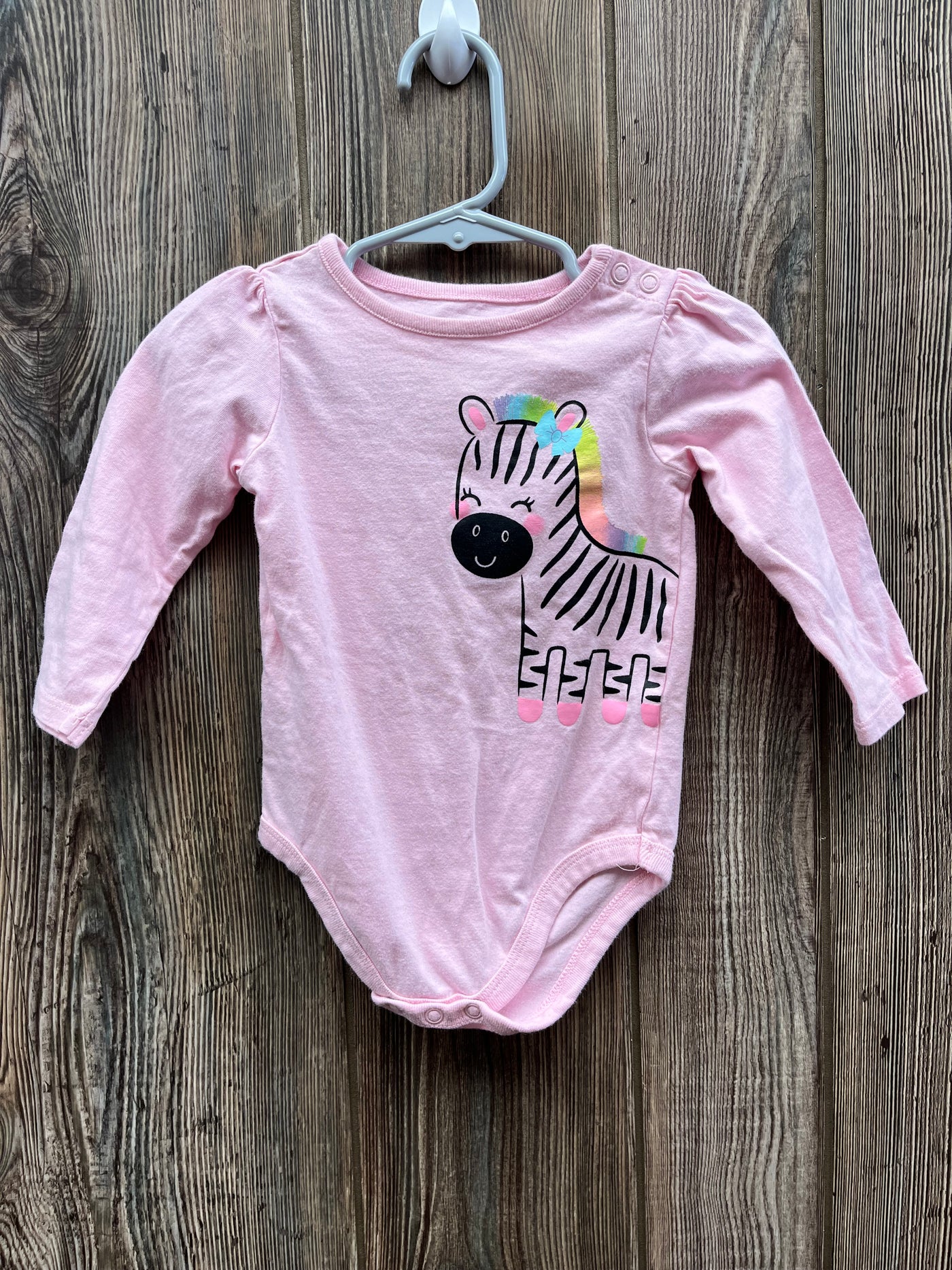 Girl 12 mo Pink Zebra Onesie