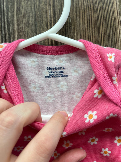 Girl 3-9 mo Pink Onesie with Flowers