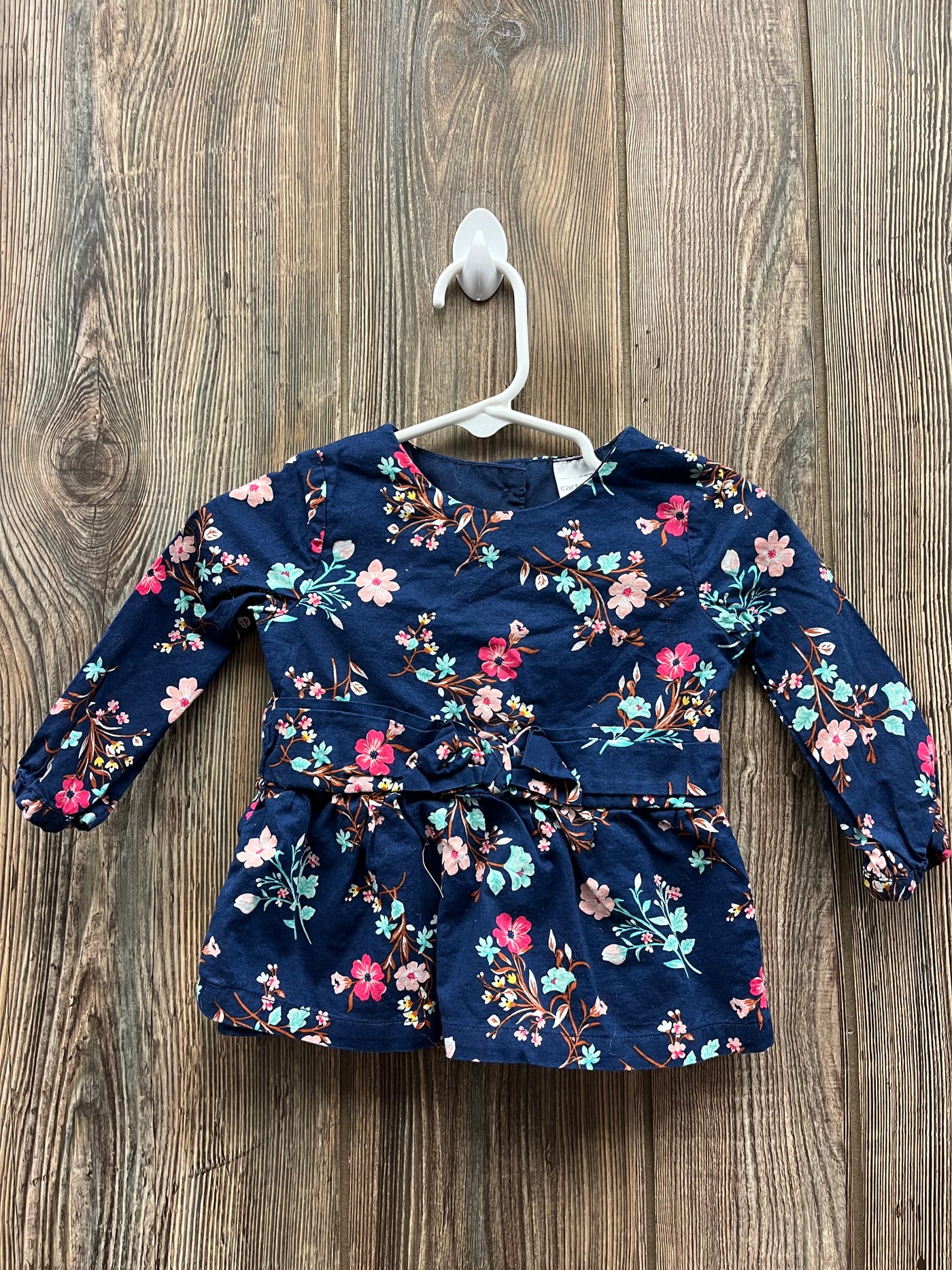 Girl 9 mo Pink and Blue Flowers Shirt