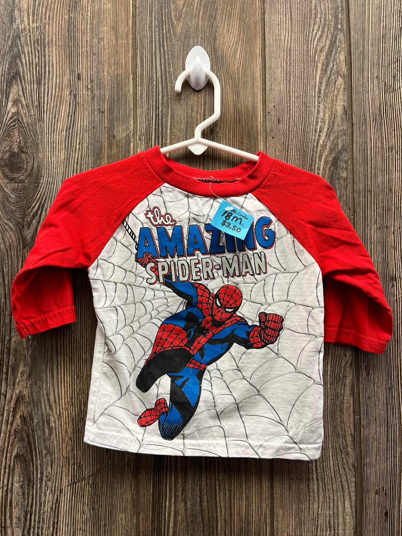 Boys 18 mo Red Long Sleeve Spiderman Top