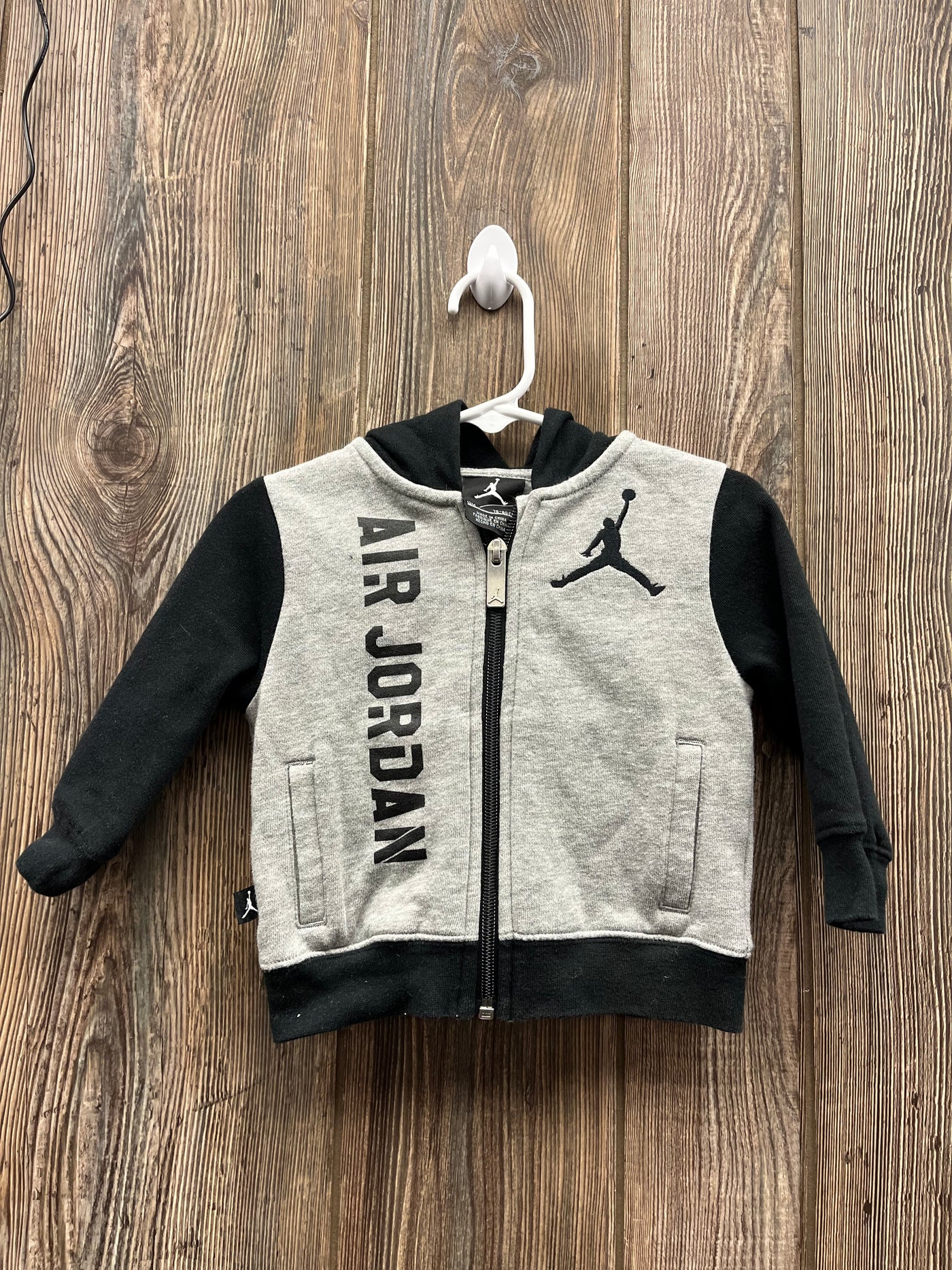 Boys 12 mo Black Gray Zip Up Hoodie Air Jordan