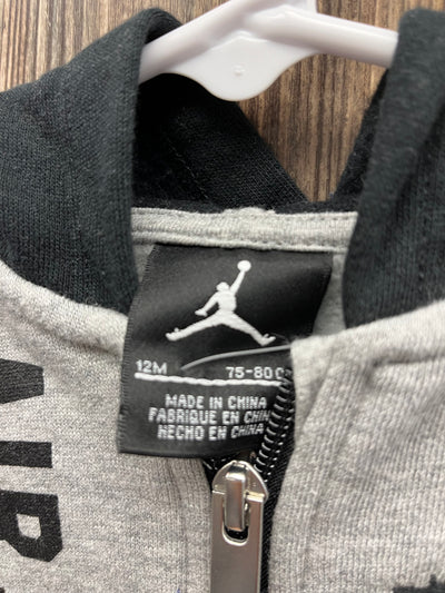 Boys 12 mo Black Gray Zip Up Hoodie Air Jordan