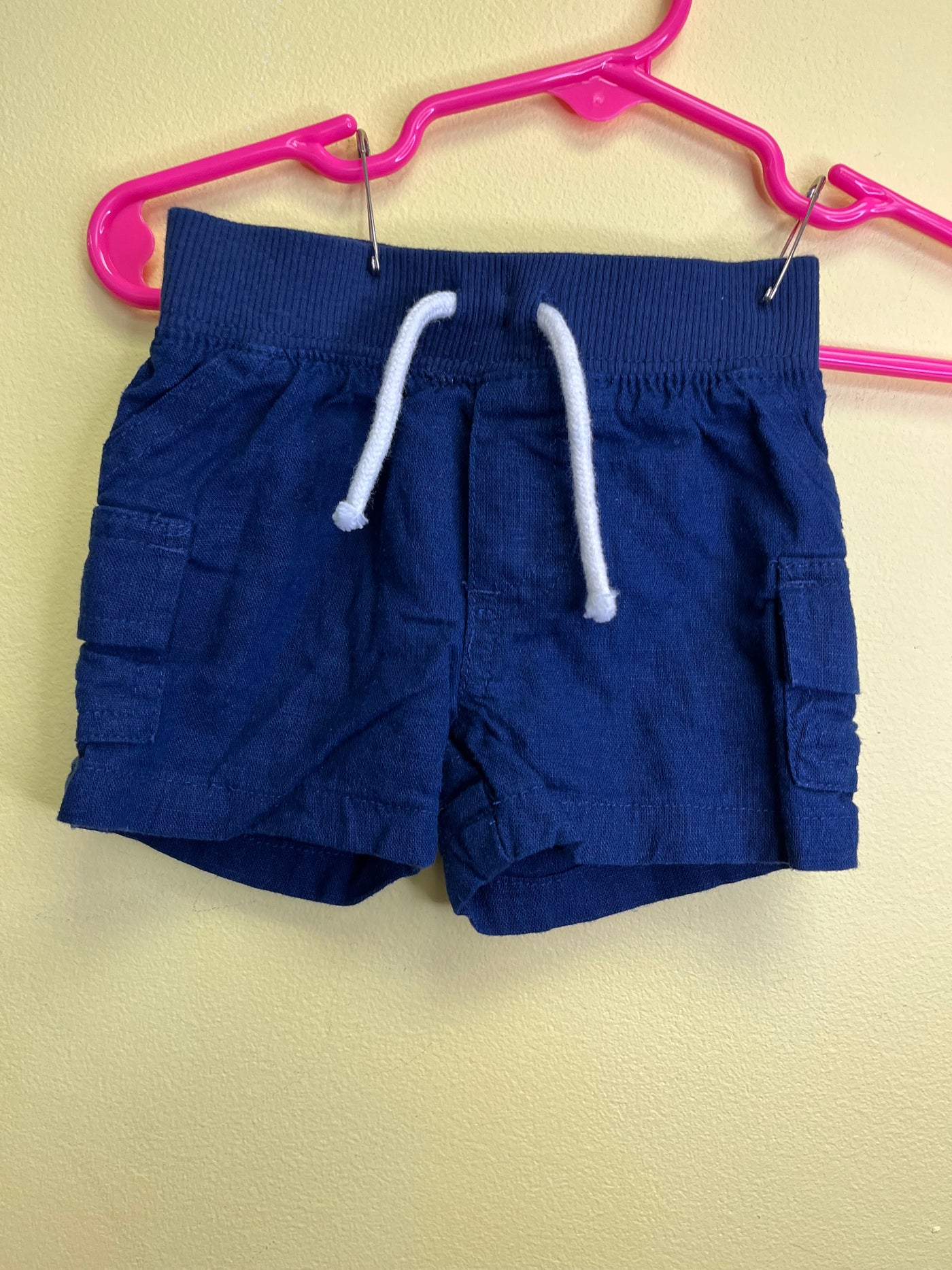 Girl 3 mo  Blue Pull On Shorts with Drawstring