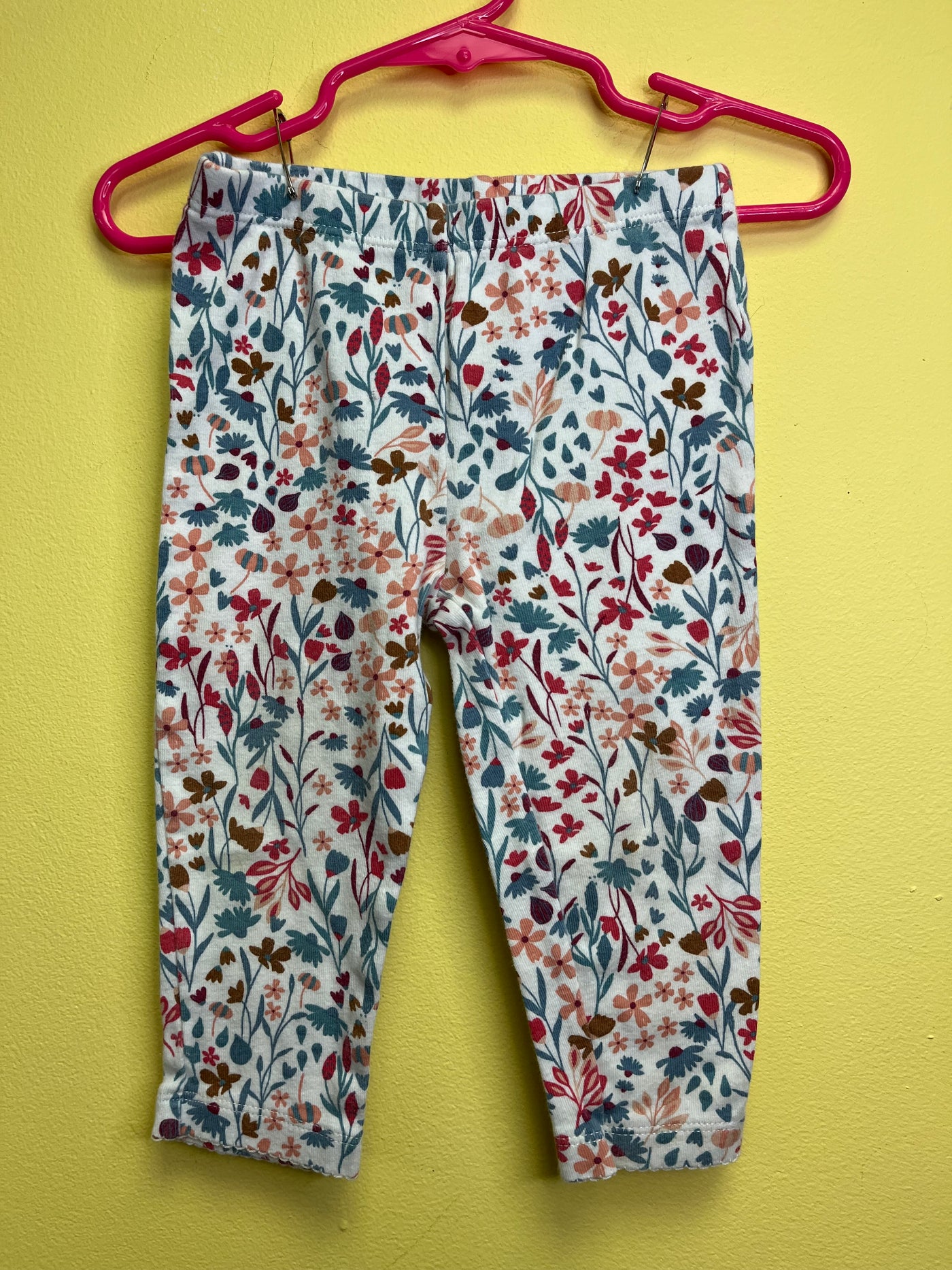 Girls 12 mo Cream Pants with Flowers