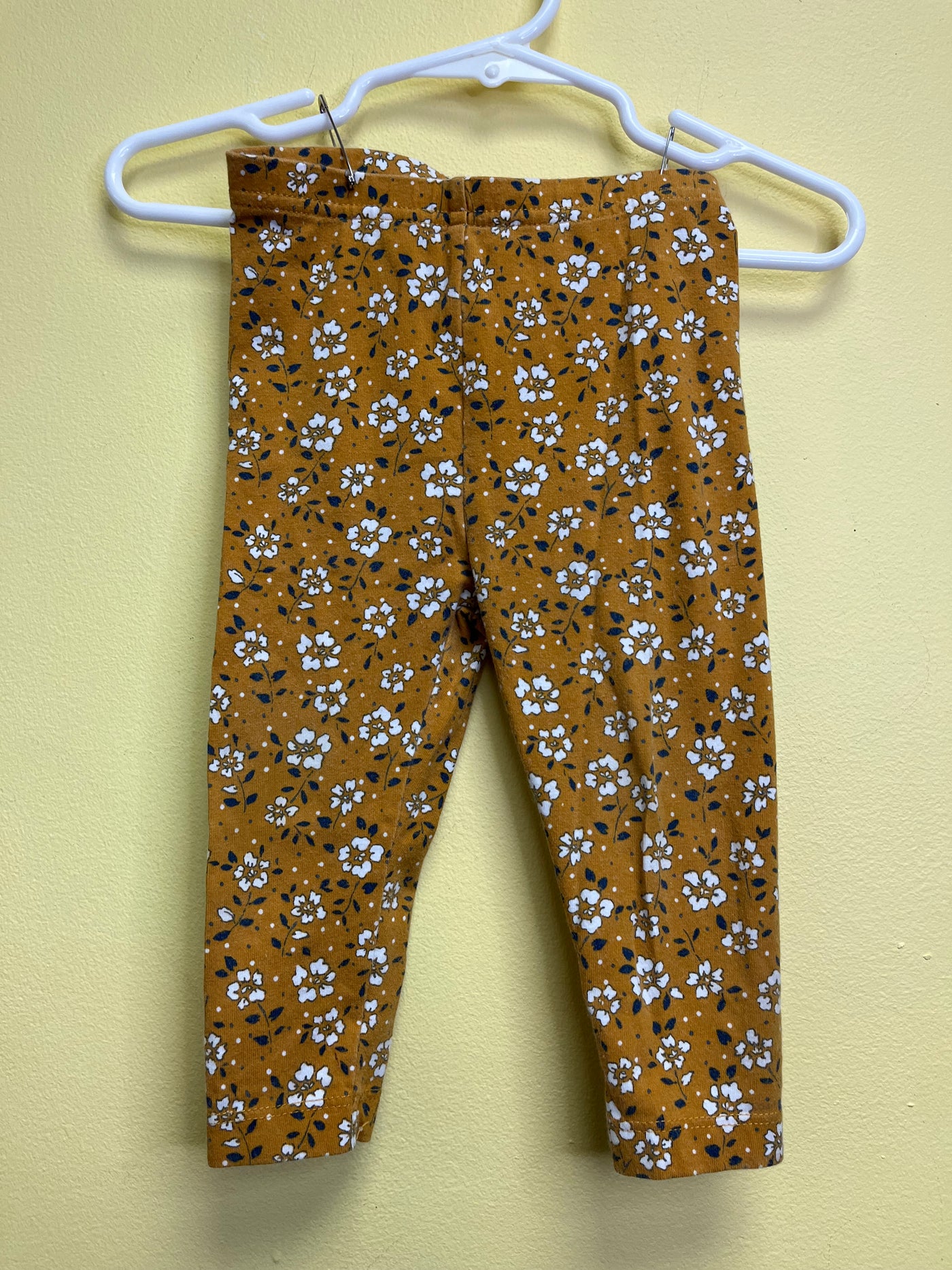 Girls 12 mo Brown Pull On Pants with Flowers