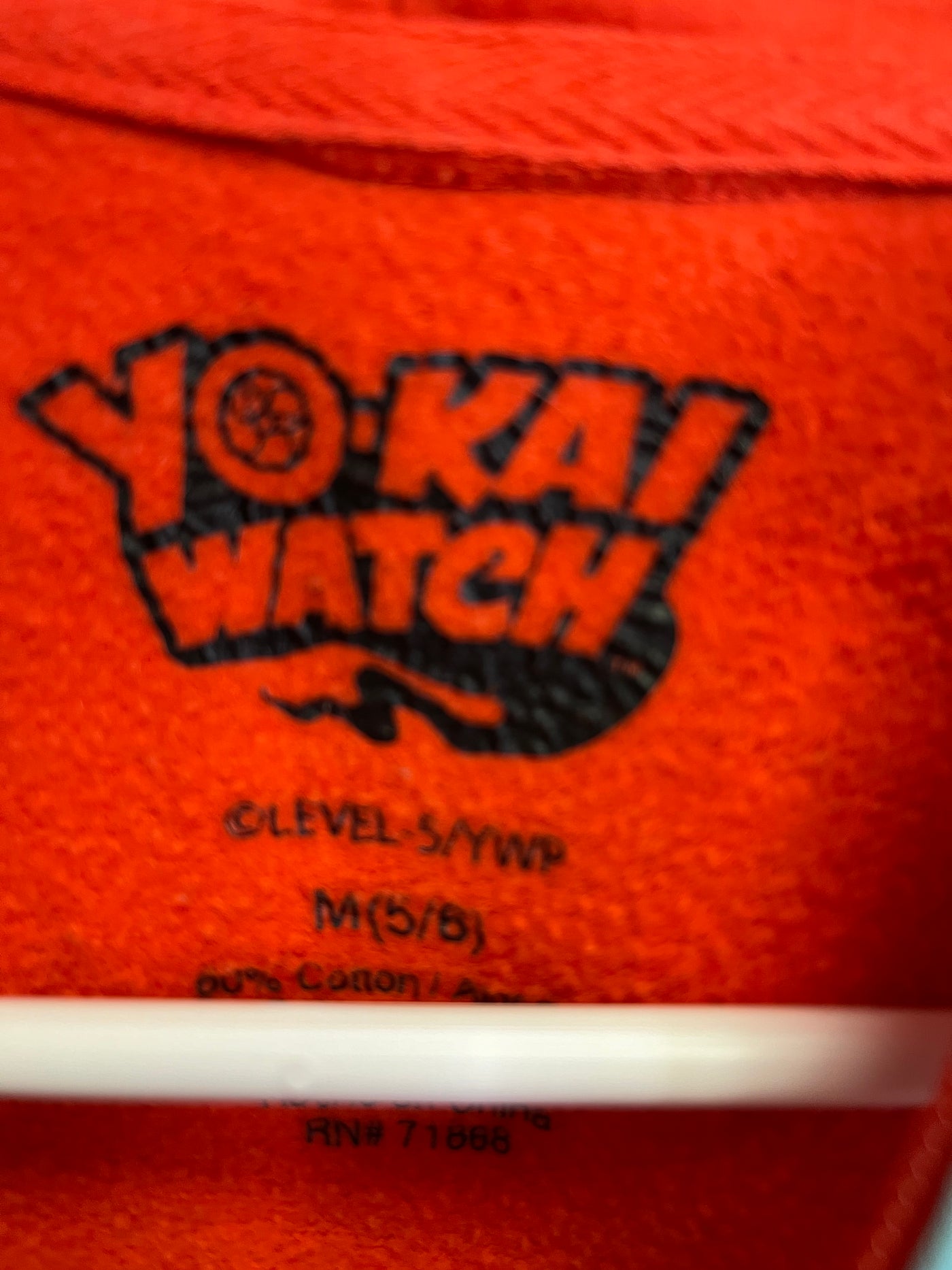 Boys 5/6 Red Yo kai Watch Zip Up Hoodie