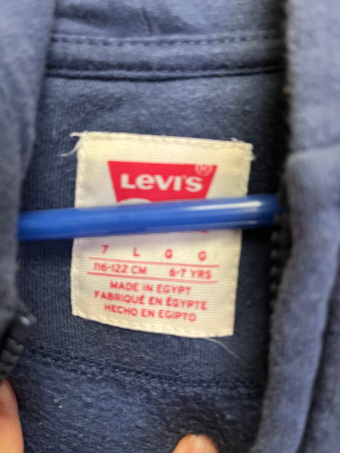 Boys 6/7 Blue Zip Up Levi's Hoodie