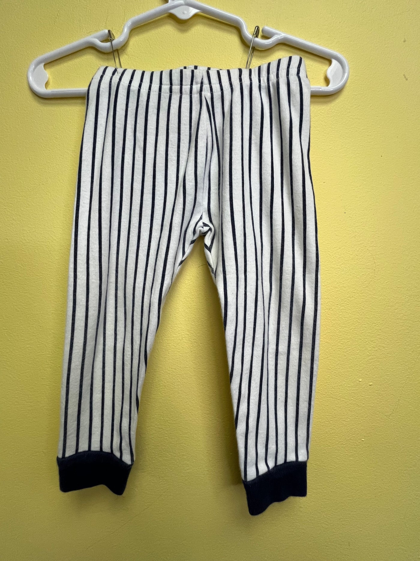 Boys 12 mo White with Black Stripes Pull On Pants