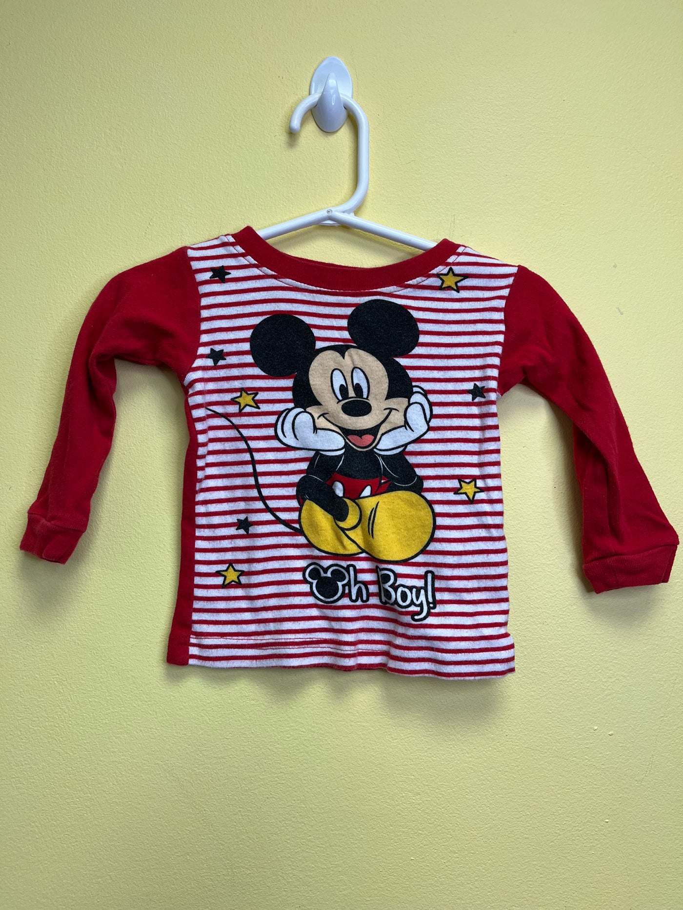 Boys 18 mo Red Mickey Mouse Long Sleeve Pajama Top