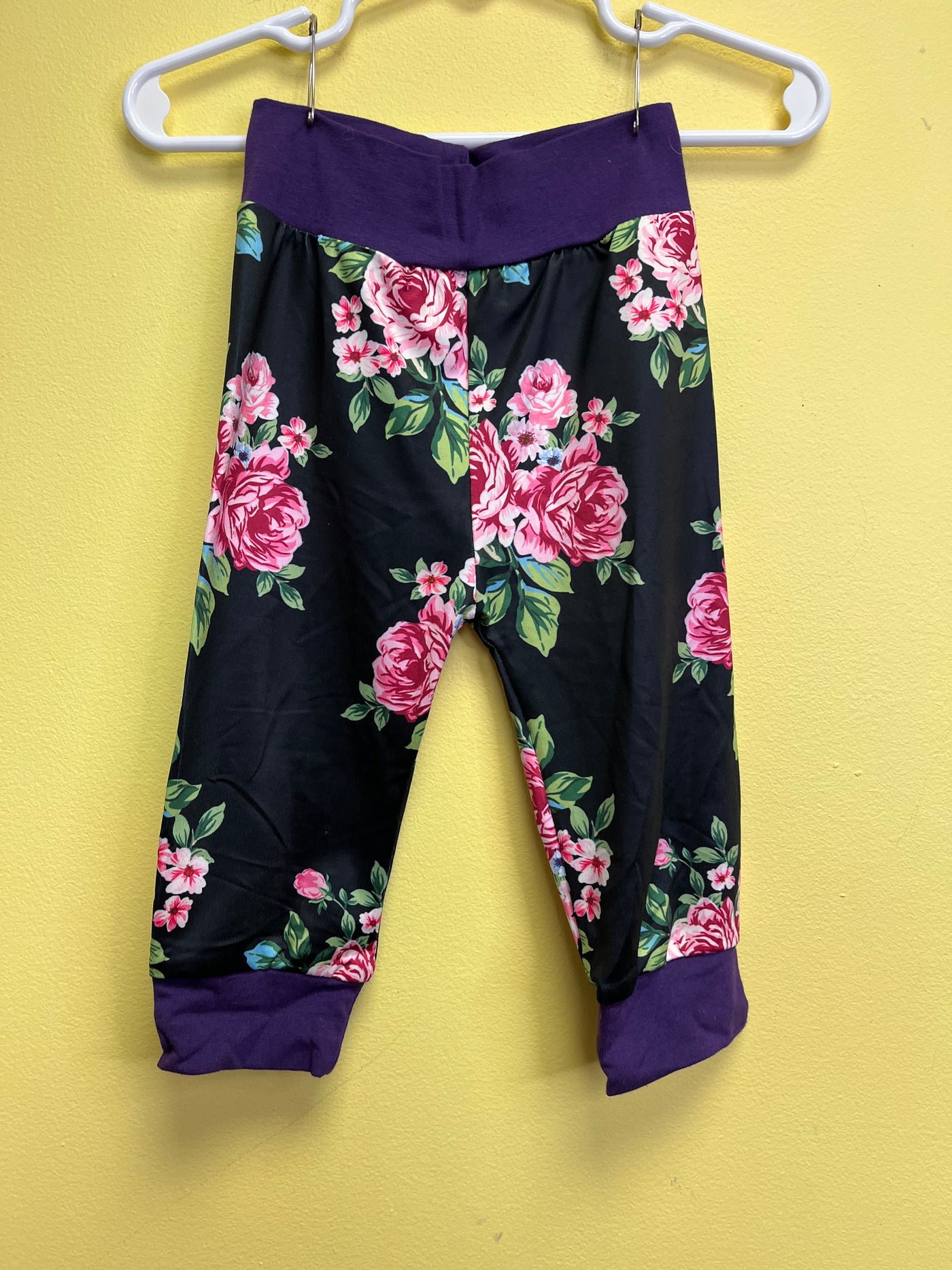 Girls 12 mo Blue Pull On  Boutique Pants with Flowers