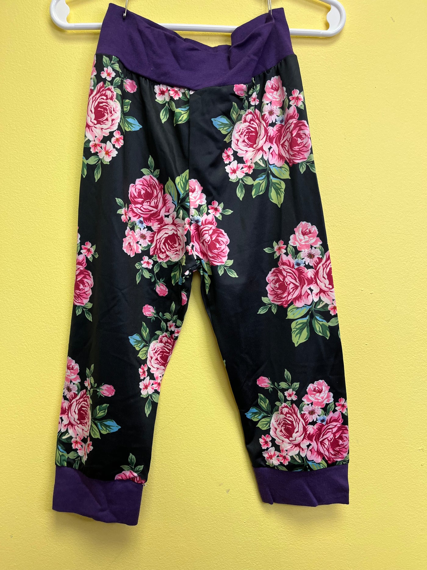 Girls 4T 110  Blue Pull On  Boutique Pants with Flowers