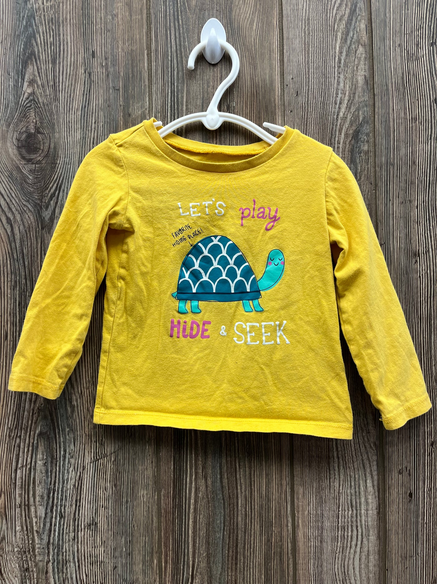 Girls 2T Yellow Turtle Long Sleeve Top