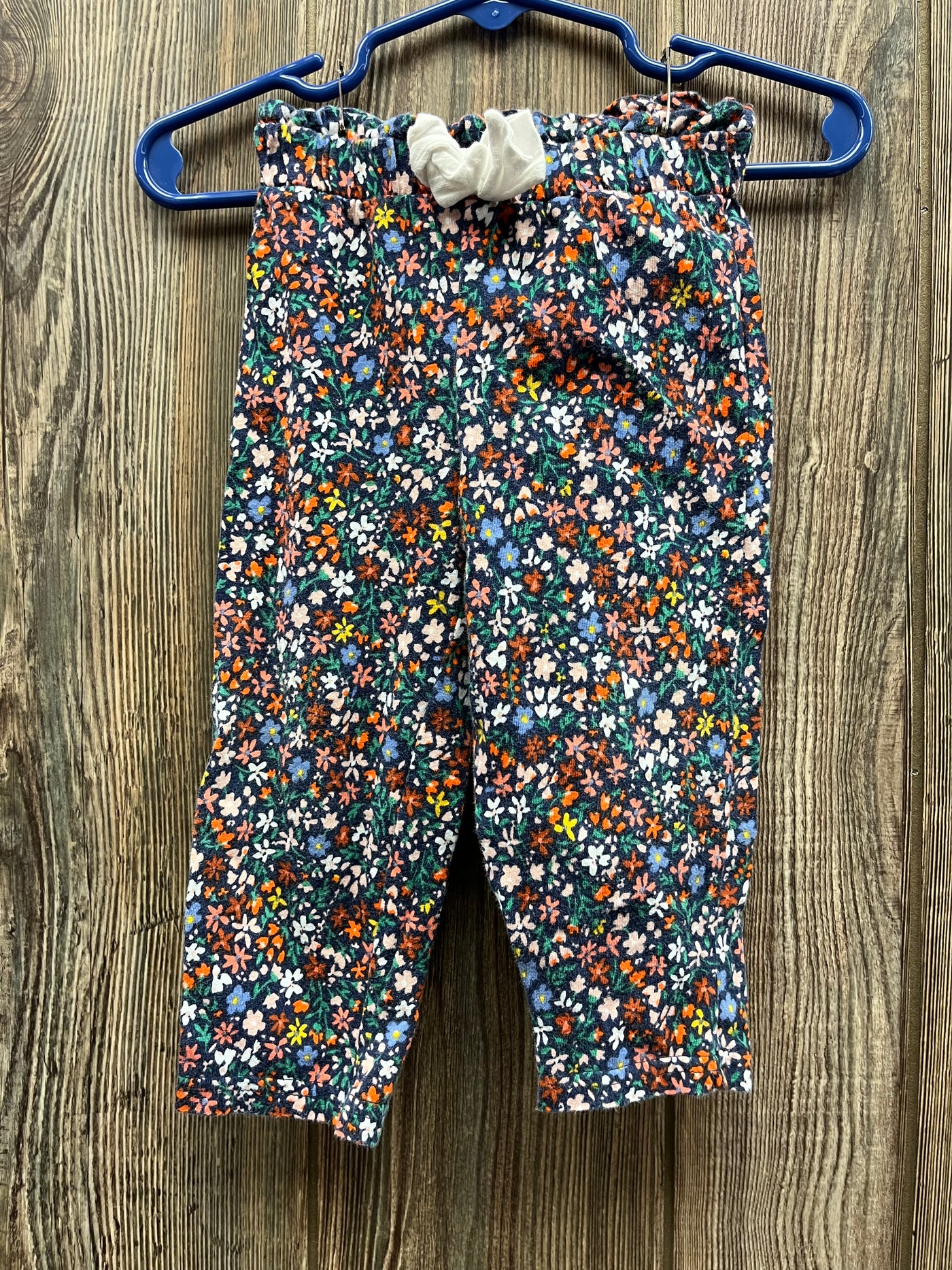 Girls 12 mo Navy with Multi-Colored Flower Pants