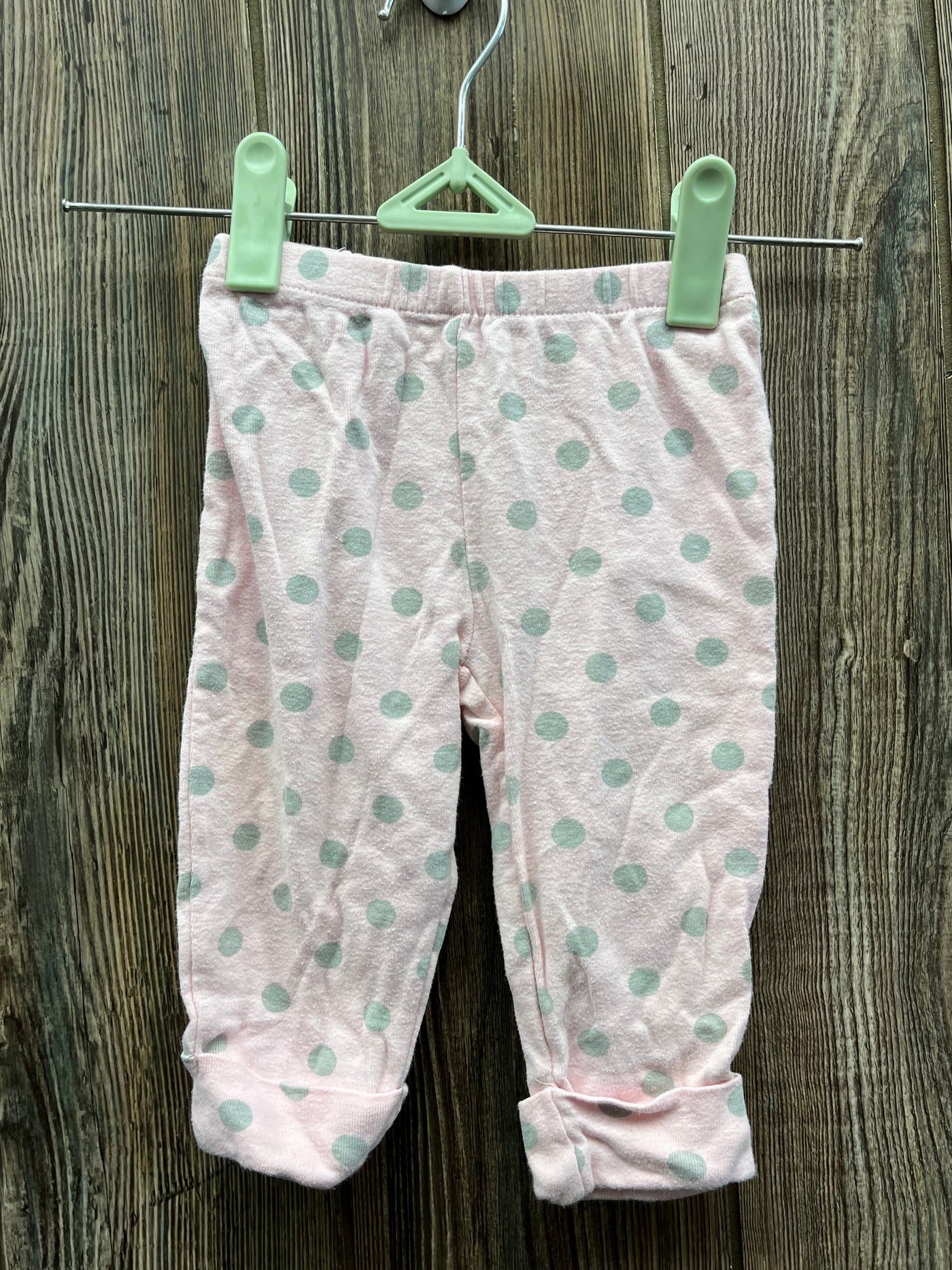 Girl 9 mo Pink with Silver Poka Dot Pants