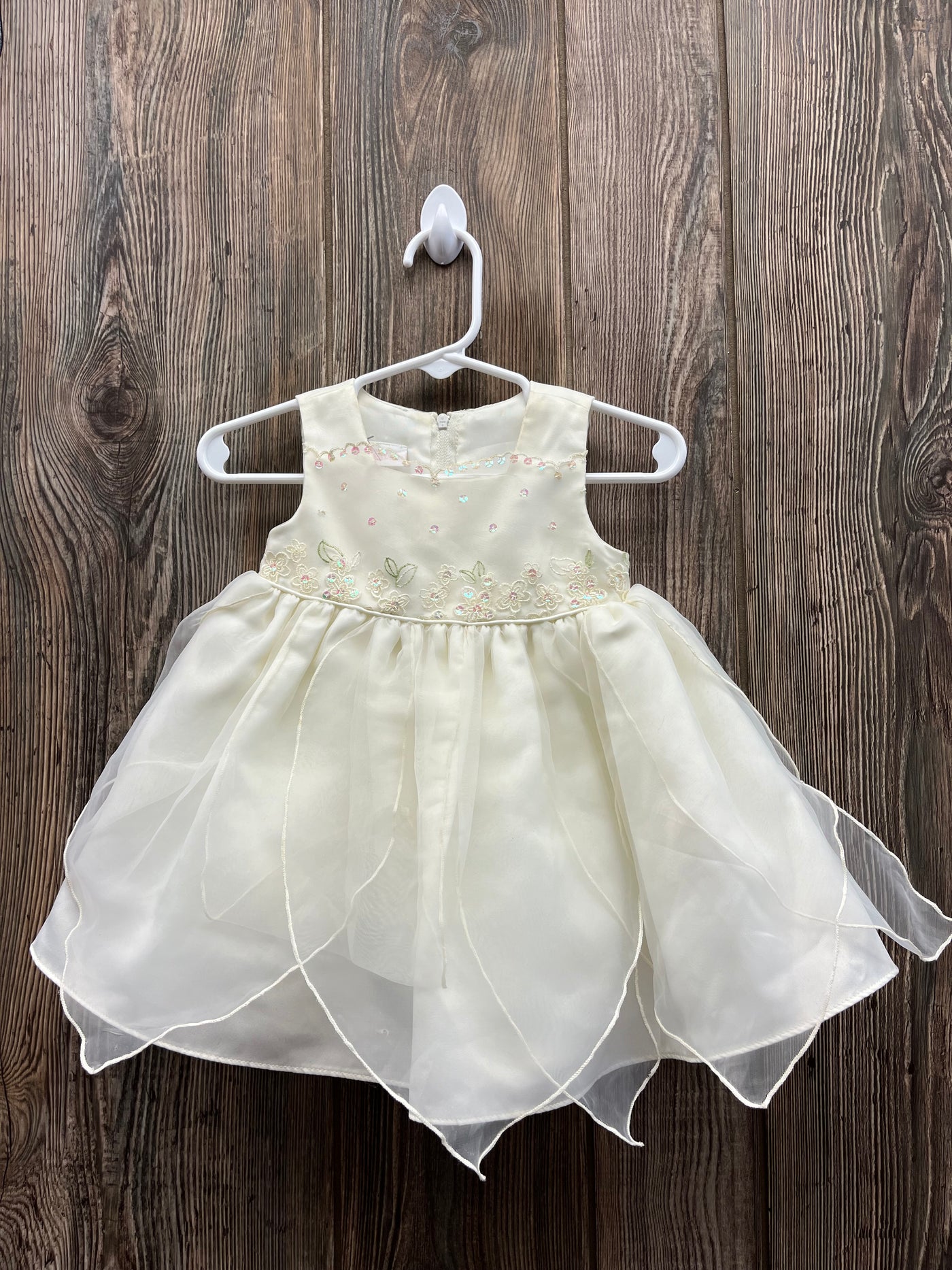 Girl 3-6 mo Cream Dress with Flowers