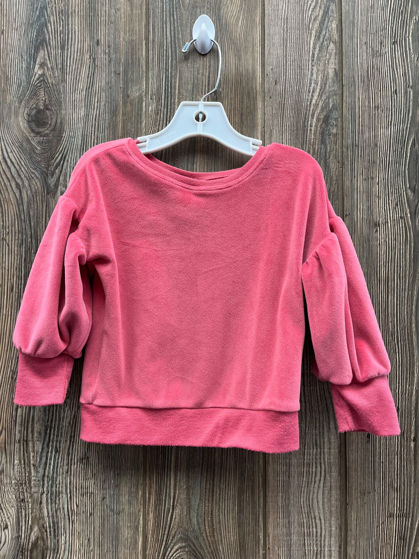 Girl 3T Pink Velour Puff Long Sleeve Top