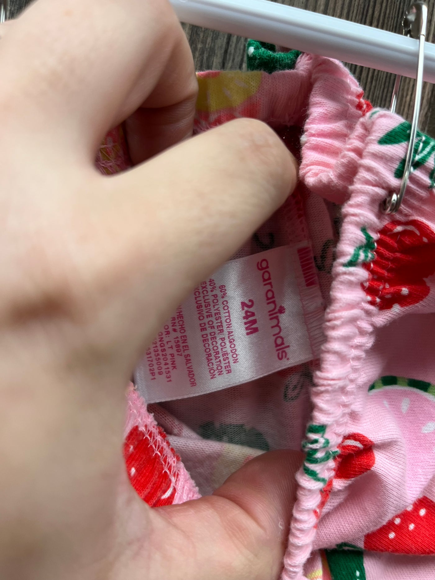 Girls  24 mo Pink Bummies with Fruit