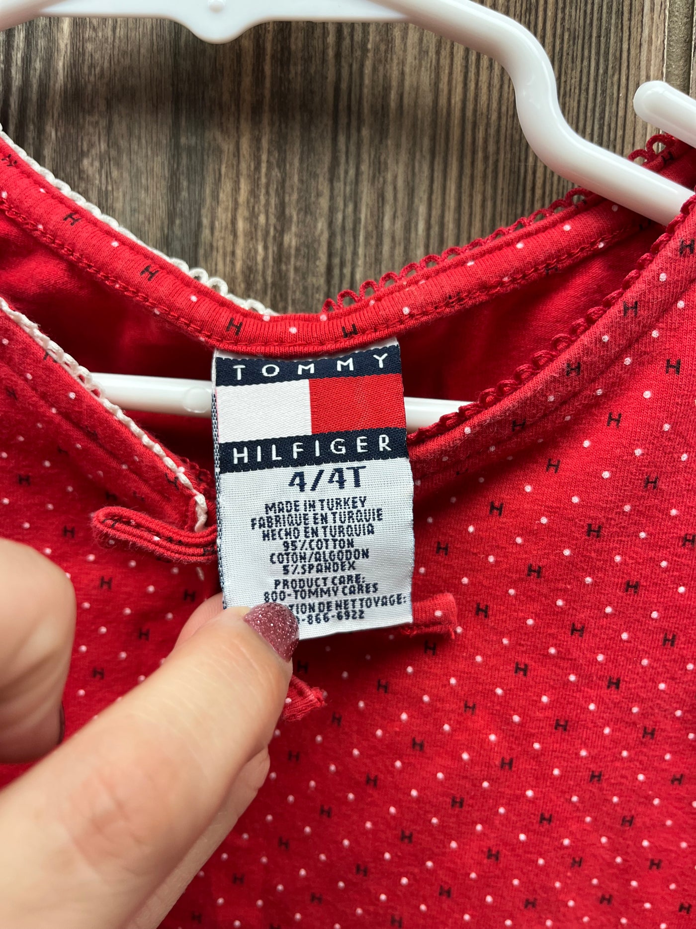 Girls 4T Red Tommy Hilfiger Long Sleeve Top