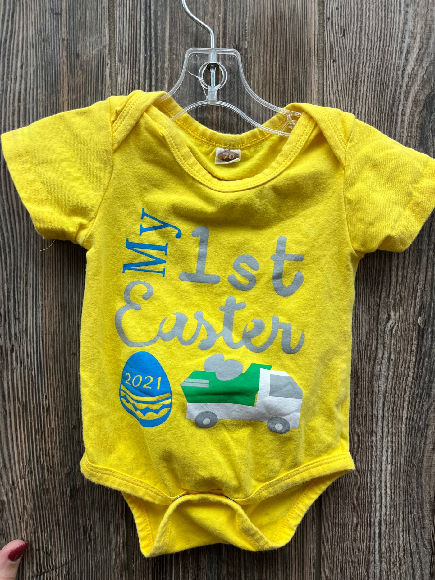 Girl 6 mo Yellow Easter Onesie 2021