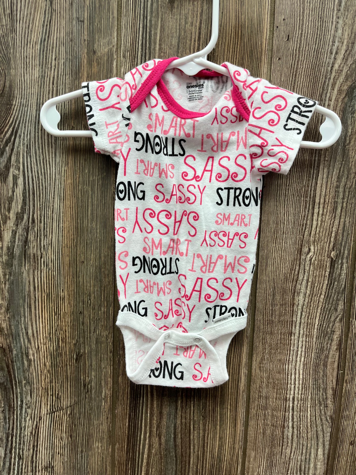 Girl 0-3 mo SASSY Short Sleeve Onesie