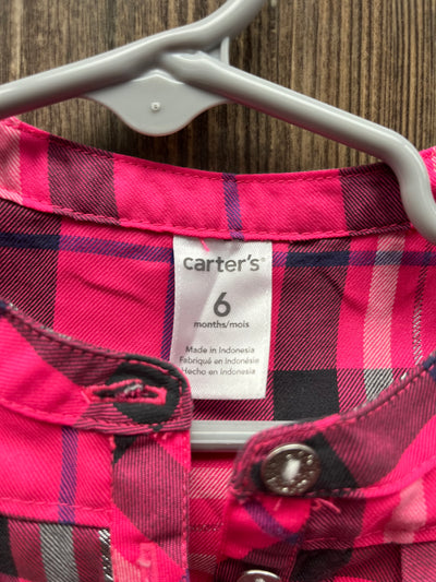 Girl 6 mo Pink Plaid Long Sleeve Shirt