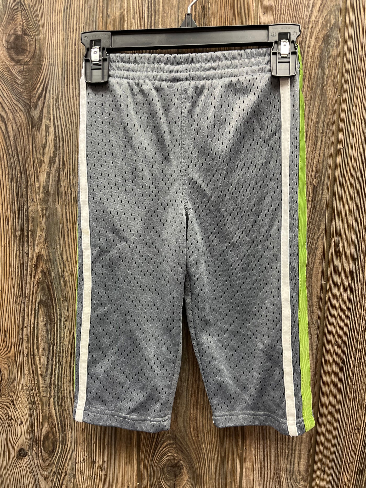 Boys 24 mo Gray Jogger Pants with White and Green Stripes