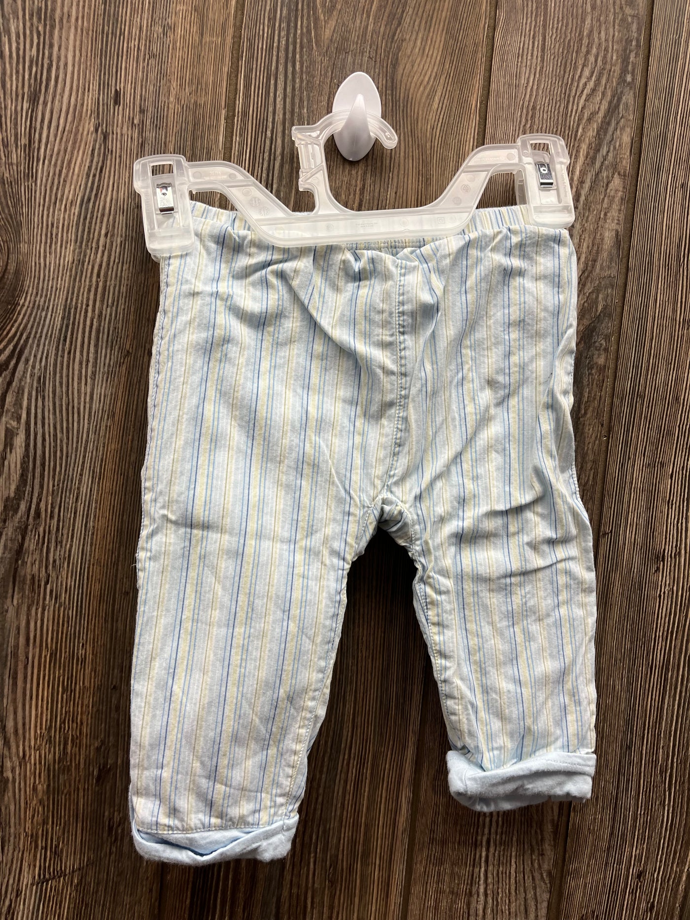 Girl 6 mo Blue Yellow Striped Pull On Pants