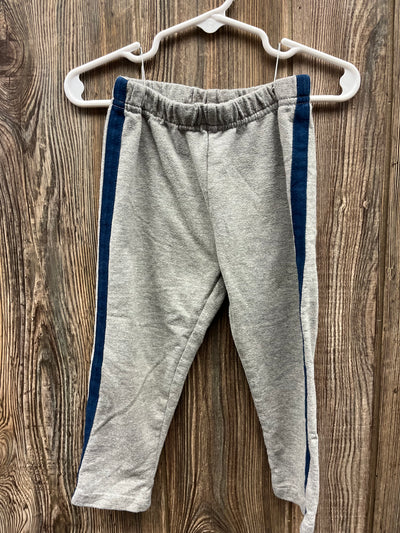 Boys 18 mo Gray Pull On Pants Sweatpants with Navy Stripe down leg