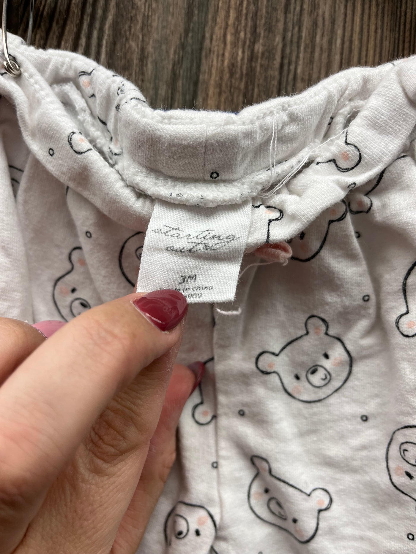 Boys 3 mo White Bear Pants