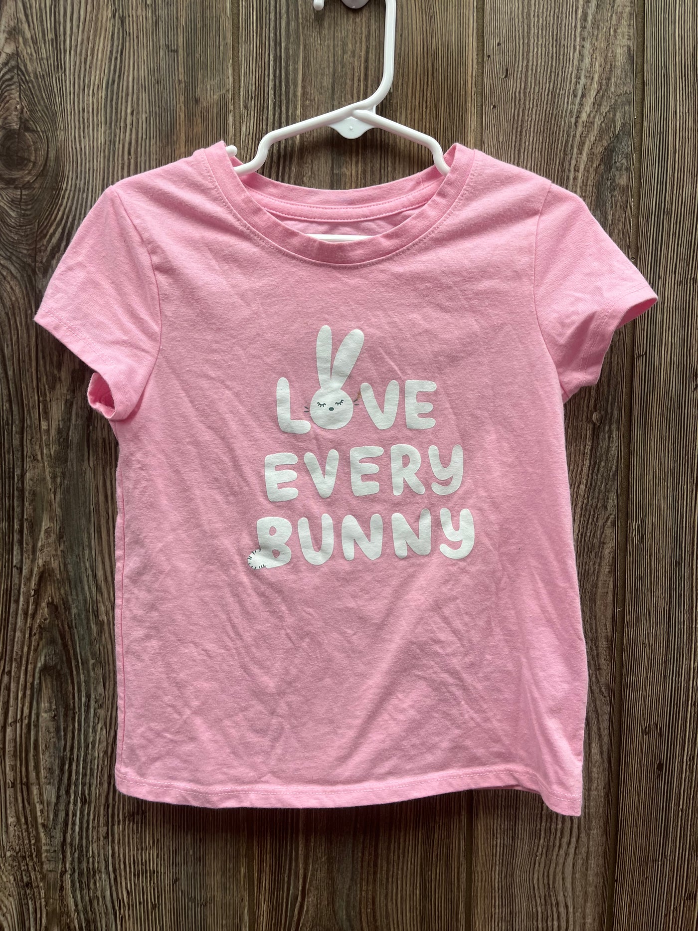 Girls 5T Love Every Bunny Short Sleeve Shirt