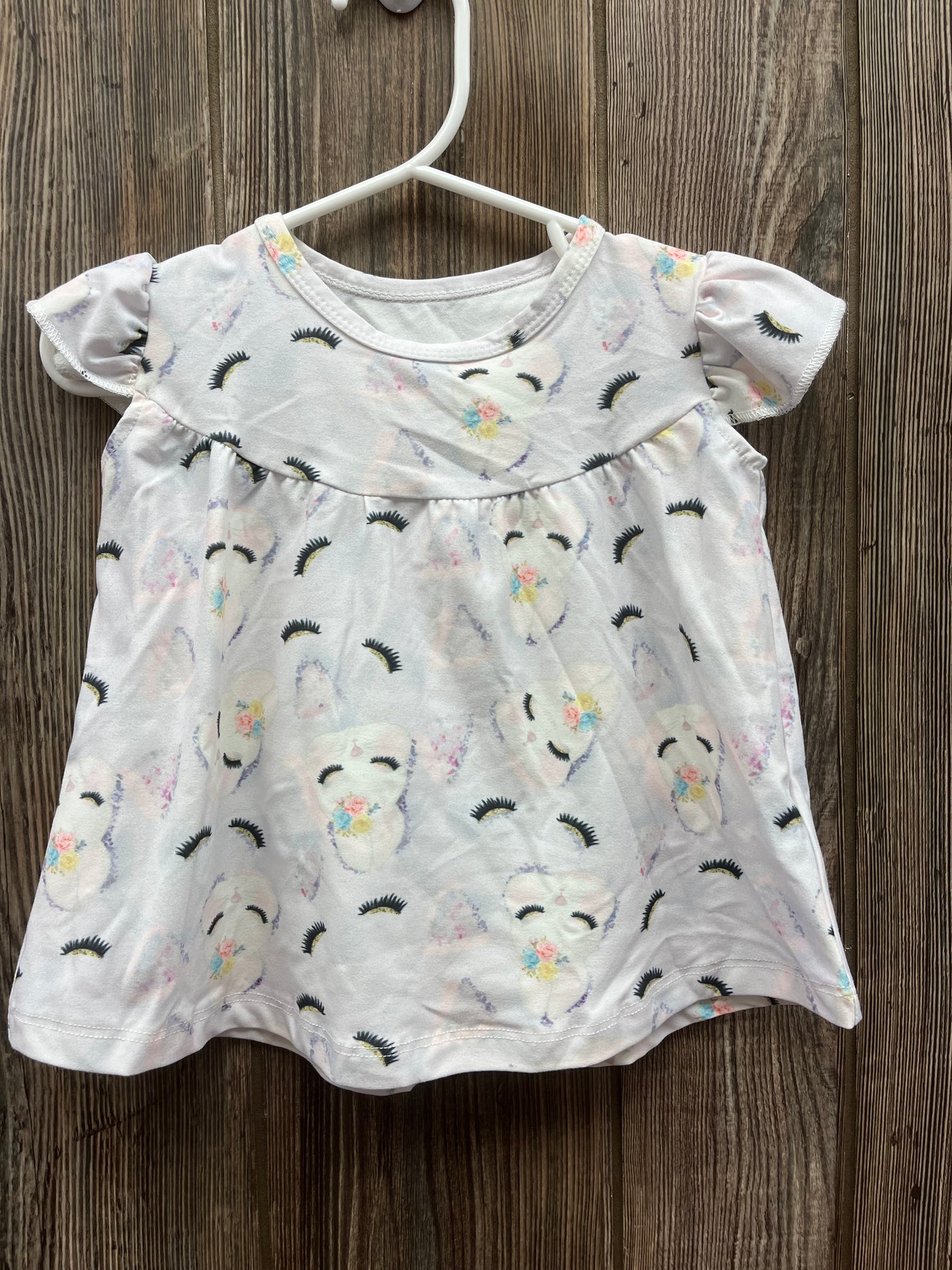 Girl 3-6 mo Boutique Bunny with Lashes Shirt