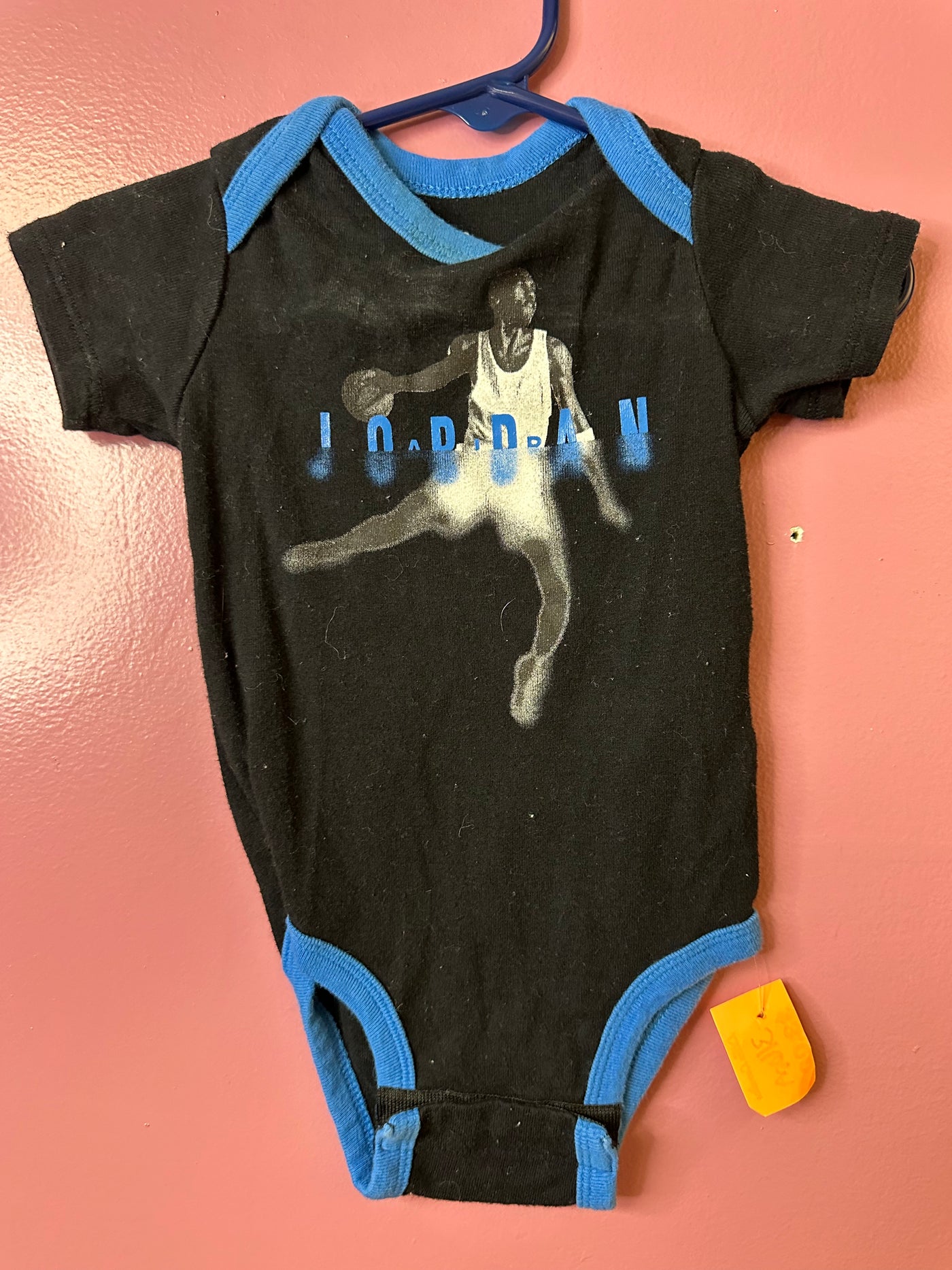 Boys 3-6m Blue and Black Air Jordan Onesie