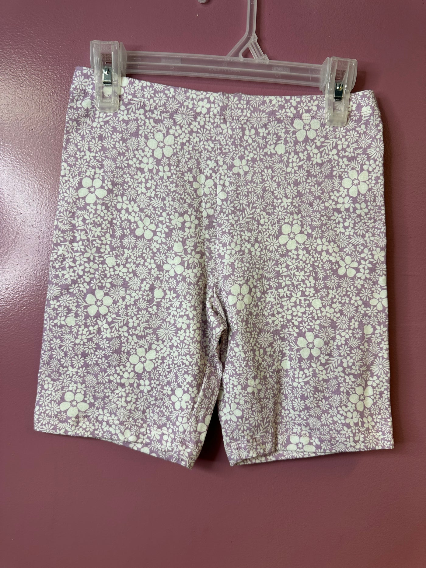 Girls Youth Large (10-12)  Pink Flowered Legging Shorts