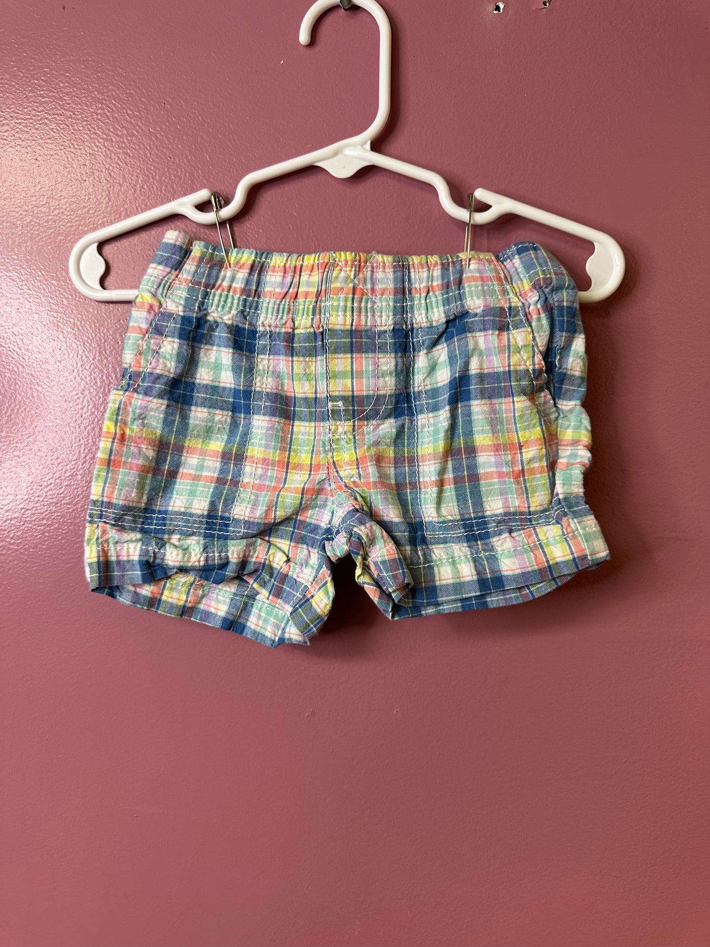 Boys 18mo Blue Plaid Shorts